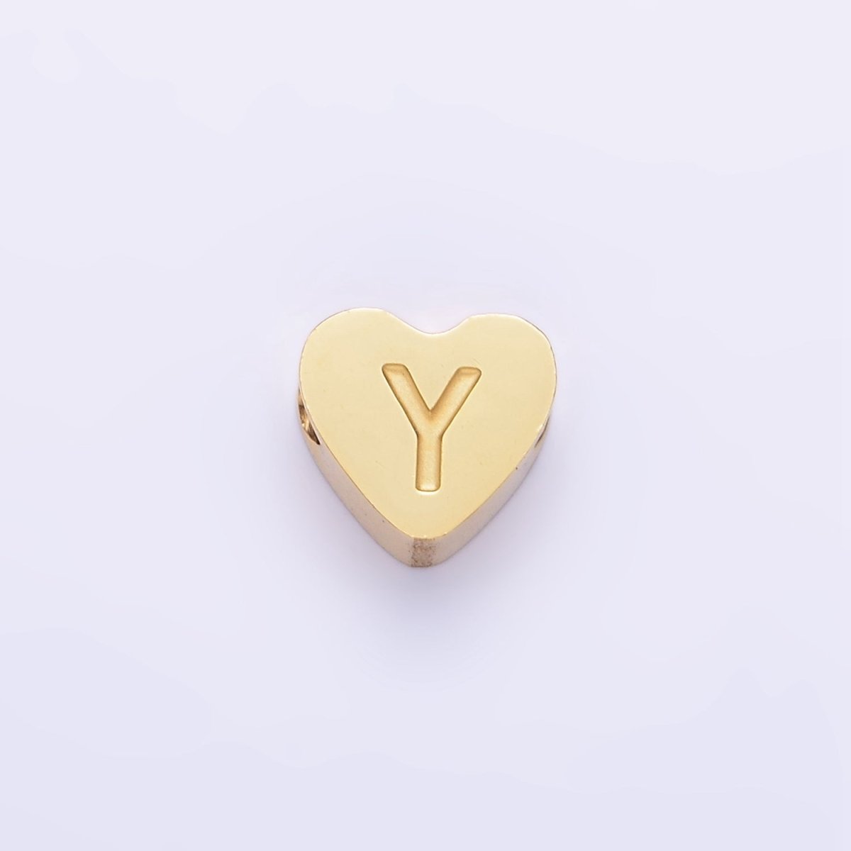 14K Gold Filled Alphabet Letter Engraved Heart Bead | A1552 - A1564 - DLUXCA