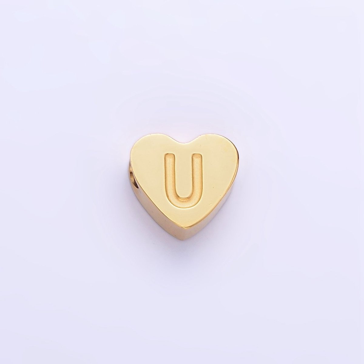 14K Gold Filled Alphabet Letter Engraved Heart Bead | A1552 - A1564 - DLUXCA