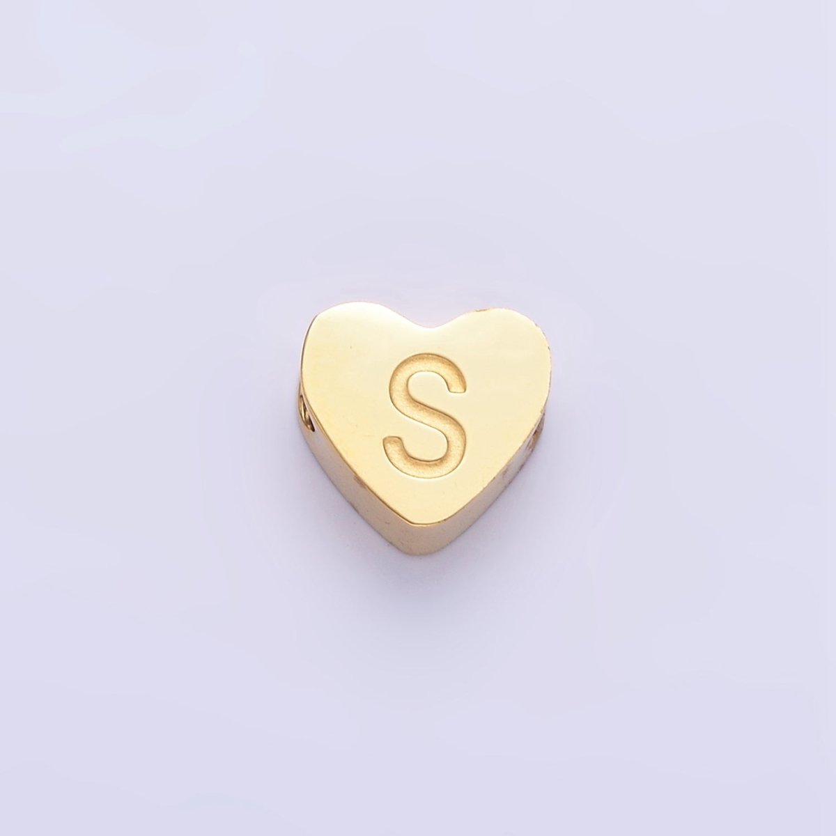 14K Gold Filled Alphabet Letter Engraved Heart Bead | A1552 - A1564 - DLUXCA