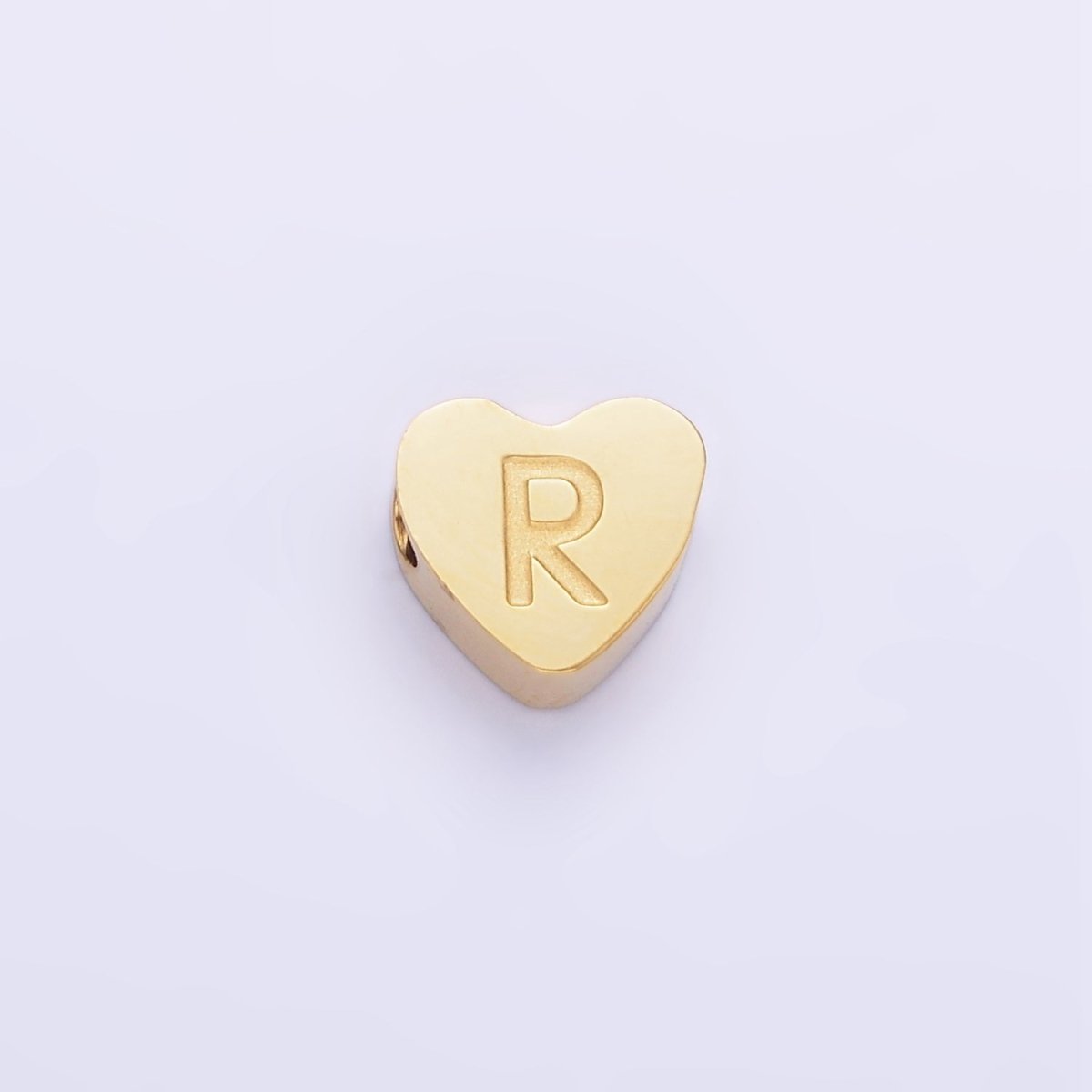 14K Gold Filled Alphabet Letter Engraved Heart Bead | A1552 - A1564 - DLUXCA