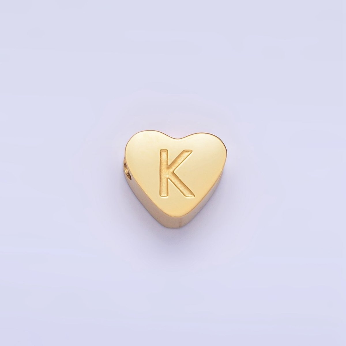 14K Gold Filled Alphabet Letter Engraved Heart Bead | A1552 - A1564 - DLUXCA