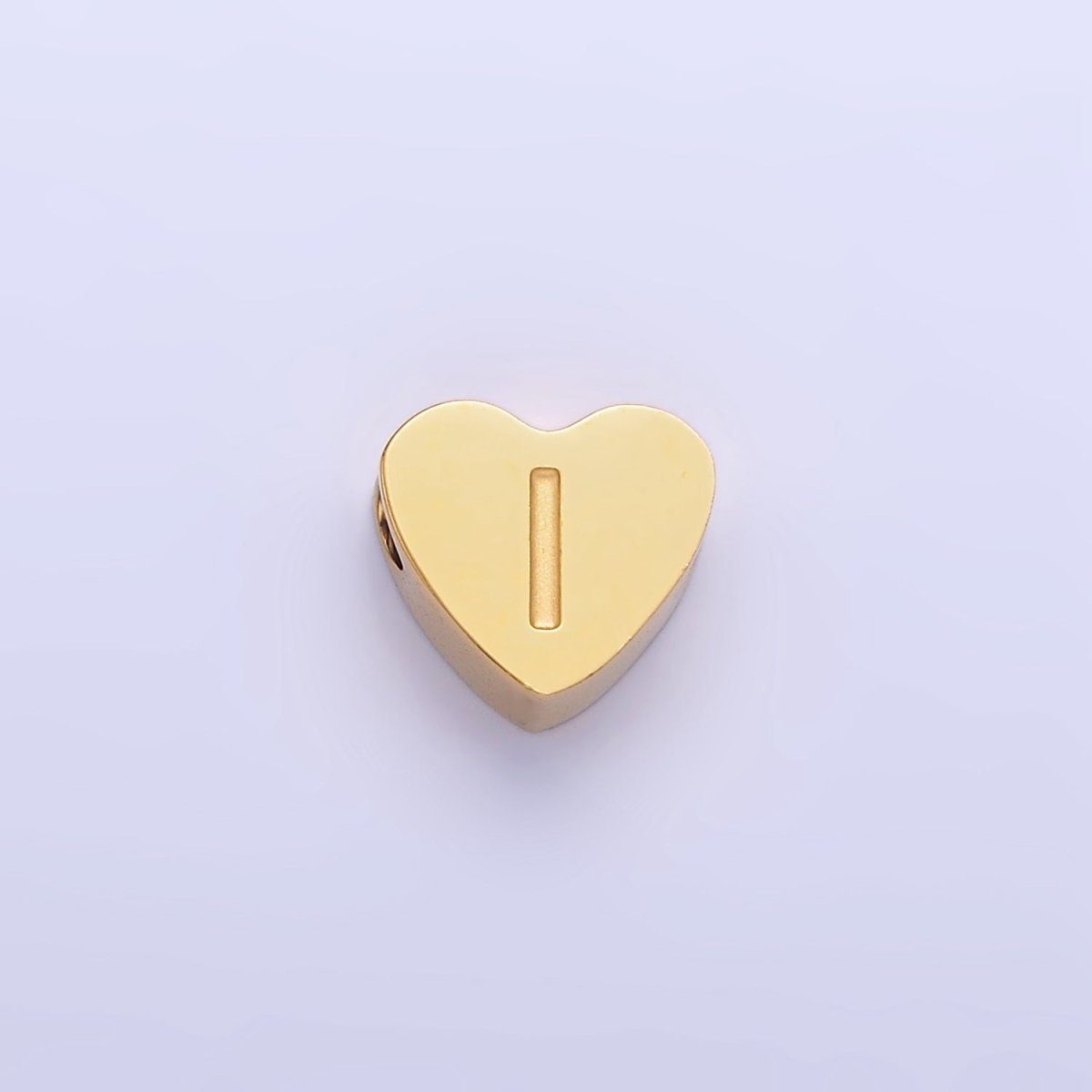 14K Gold Filled Alphabet Letter Engraved Heart Bead | A1552 - A1564 - DLUXCA