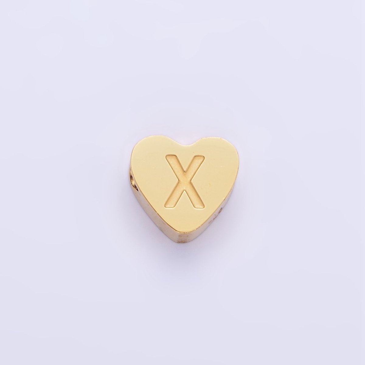 14K Gold Filled Alphabet Letter Engraved Heart Bead | A1552 - A1564 - DLUXCA