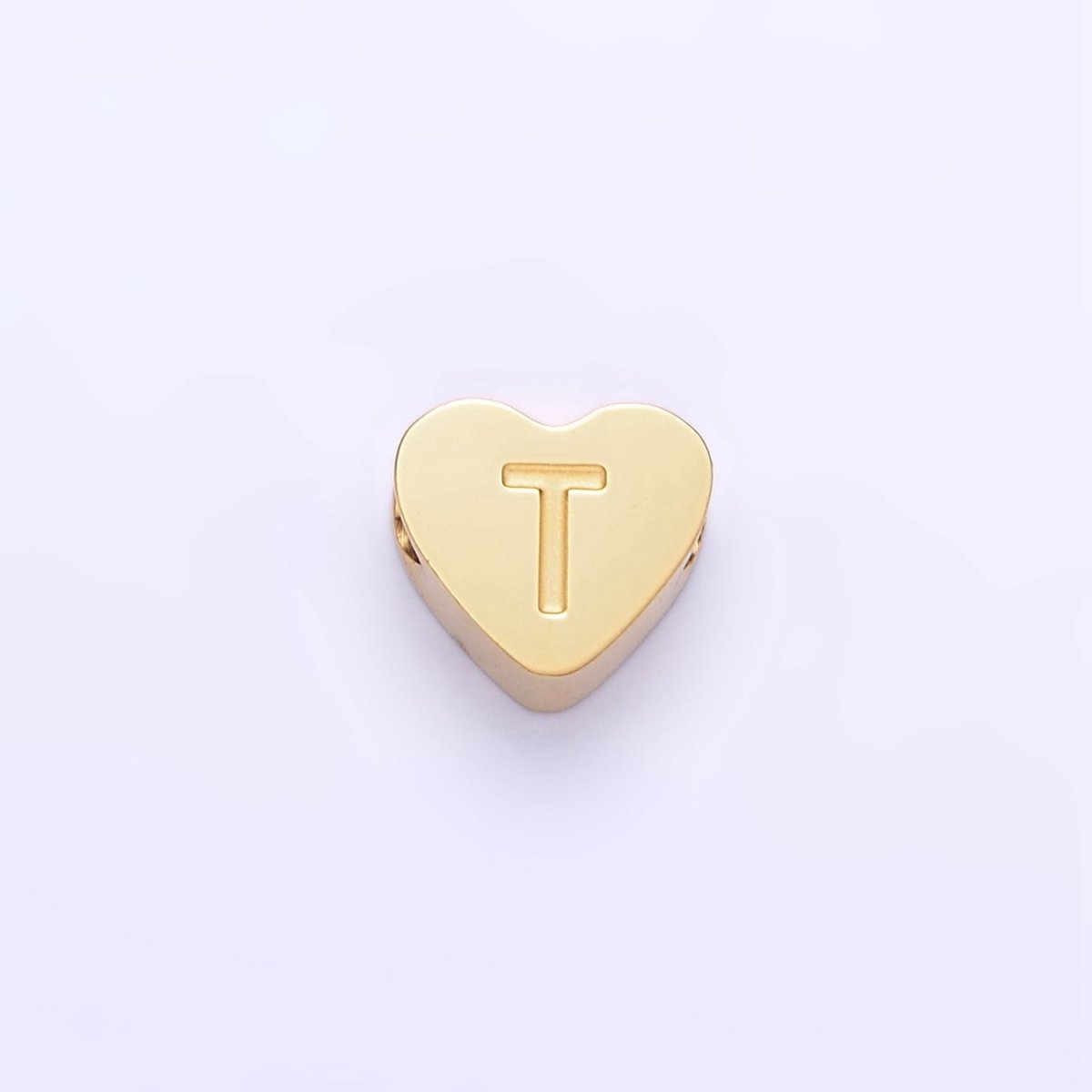 14K Gold Filled Alphabet Letter Engraved Heart Bead | A1552 - A1564 - DLUXCA