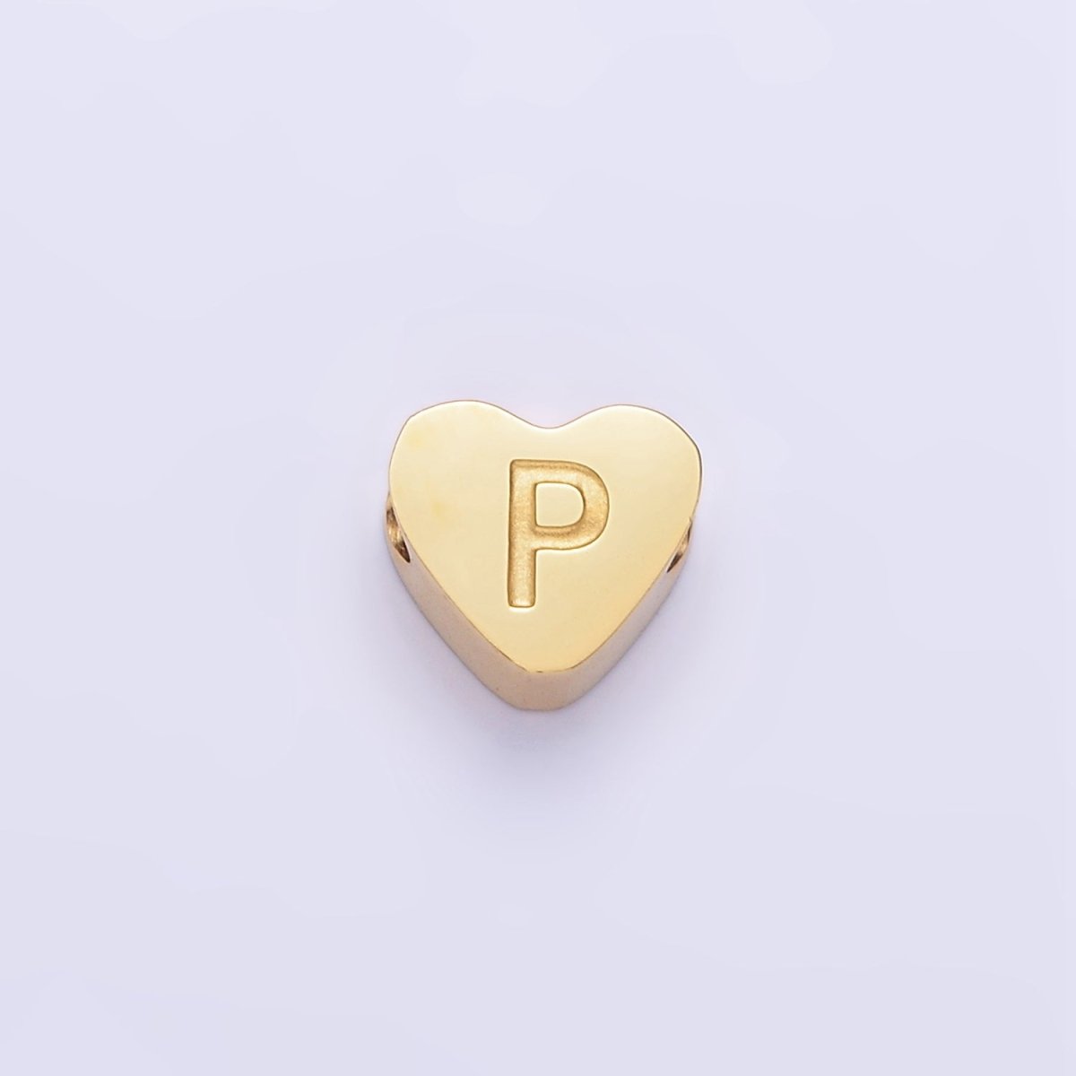 14K Gold Filled Alphabet Letter Engraved Heart Bead | A1552 - A1564 - DLUXCA