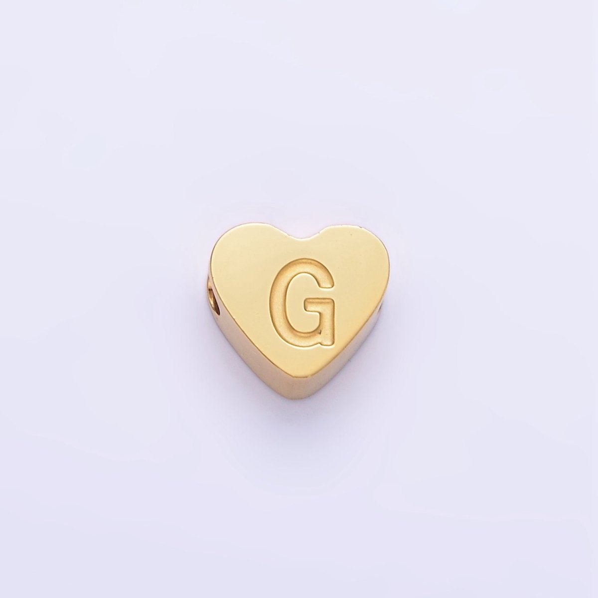 14K Gold Filled Alphabet Letter Engraved Heart Bead | A1552 - A1564 - DLUXCA