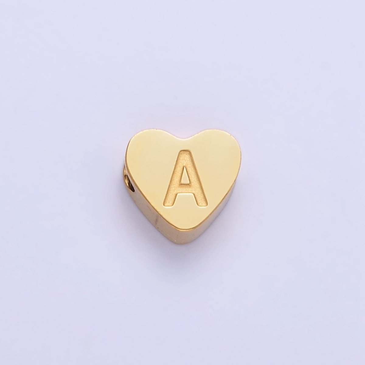 14K Gold Filled Alphabet Letter Engraved Heart Bead | A1552 - A1564 - DLUXCA