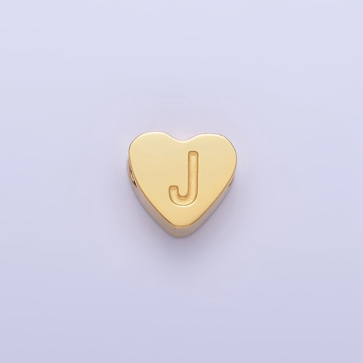 14K Gold Filled Alphabet Letter Engraved Heart Bead | A1552 - A1564 - DLUXCA