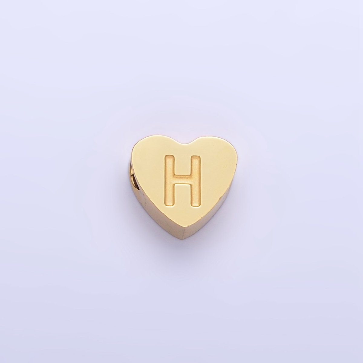 14K Gold Filled Alphabet Letter Engraved Heart Bead | A1552 - A1564 - DLUXCA