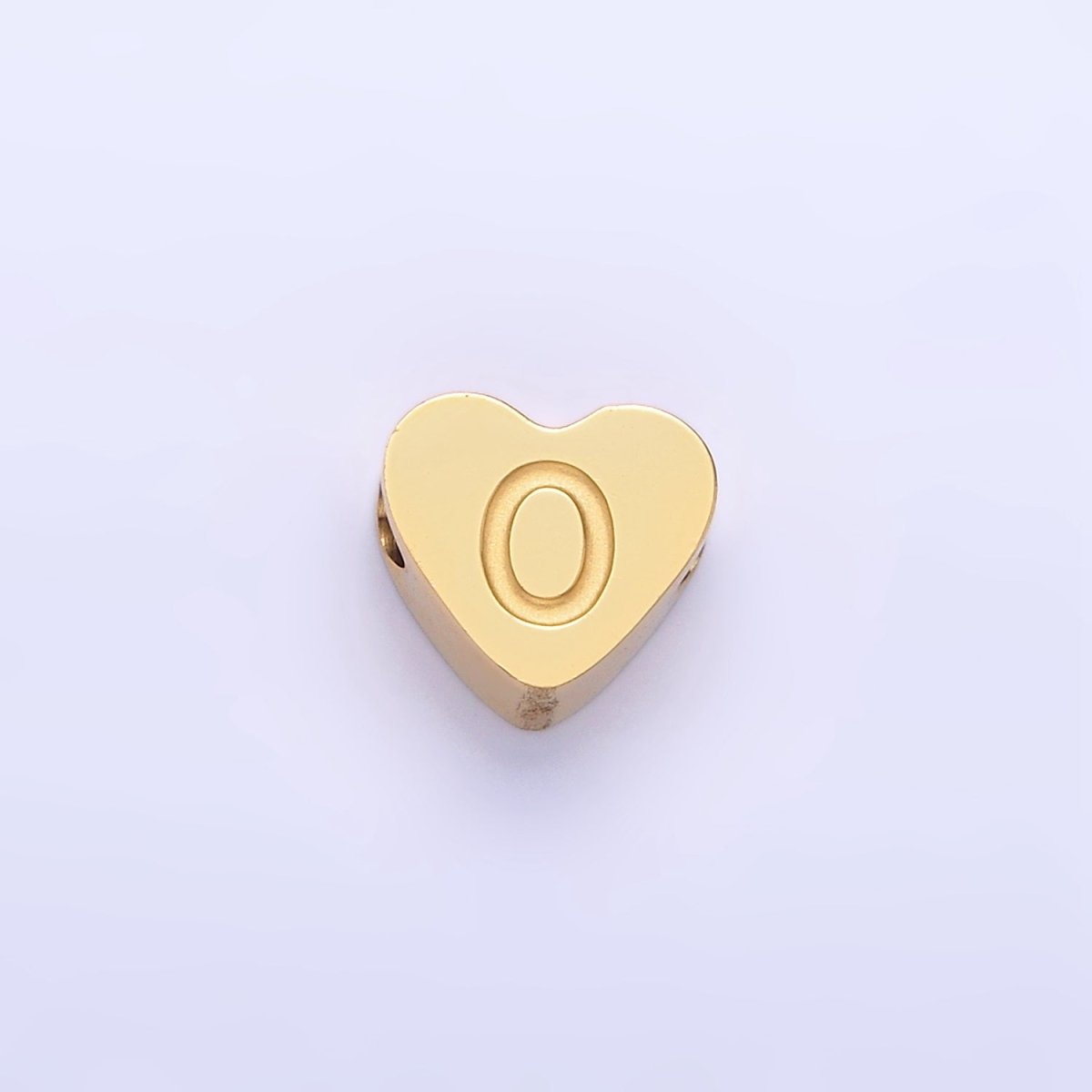 14K Gold Filled Alphabet Letter Engraved Heart Bead | A1552 - A1564 - DLUXCA