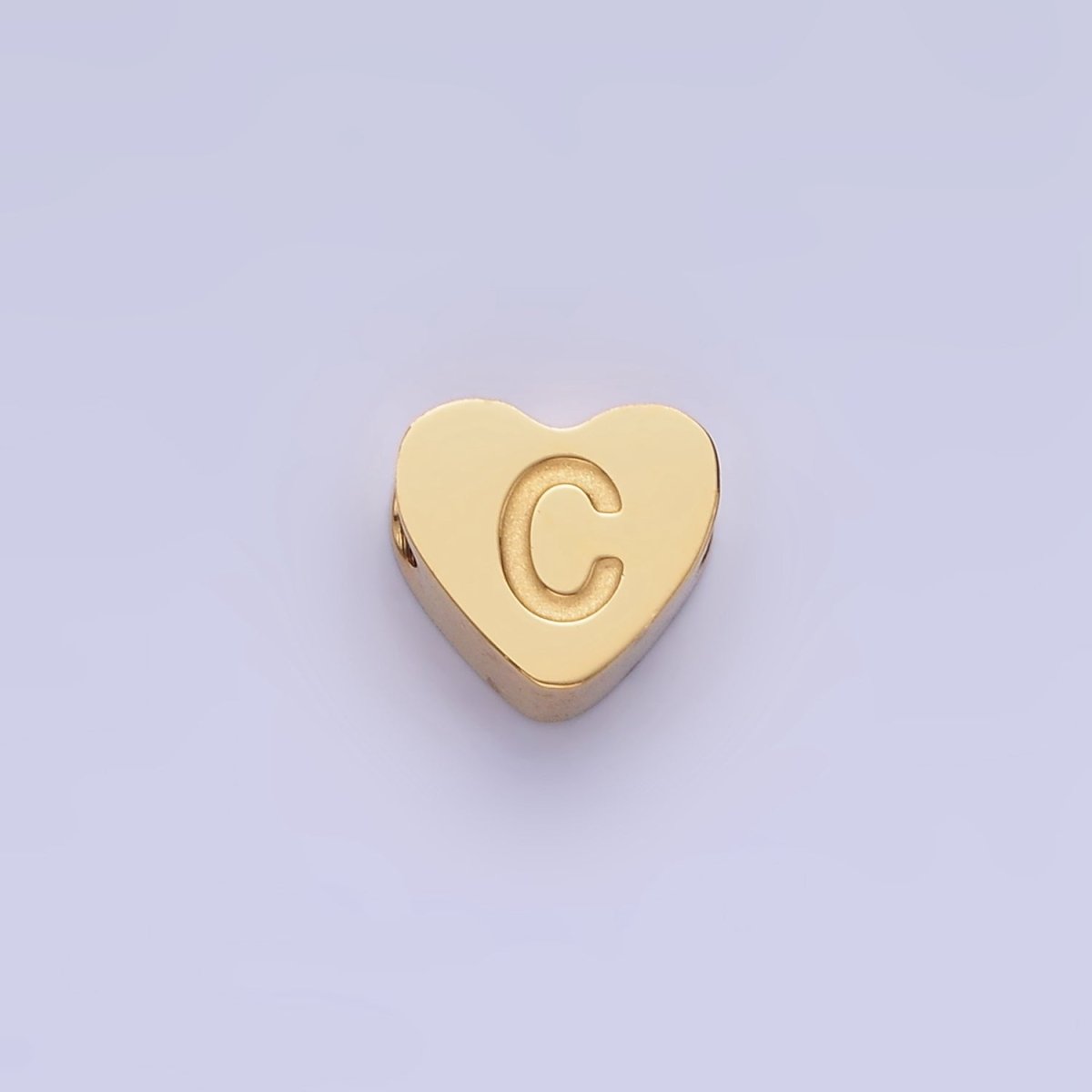 14K Gold Filled Alphabet Letter Engraved Heart Bead | A1552 - A1564 - DLUXCA