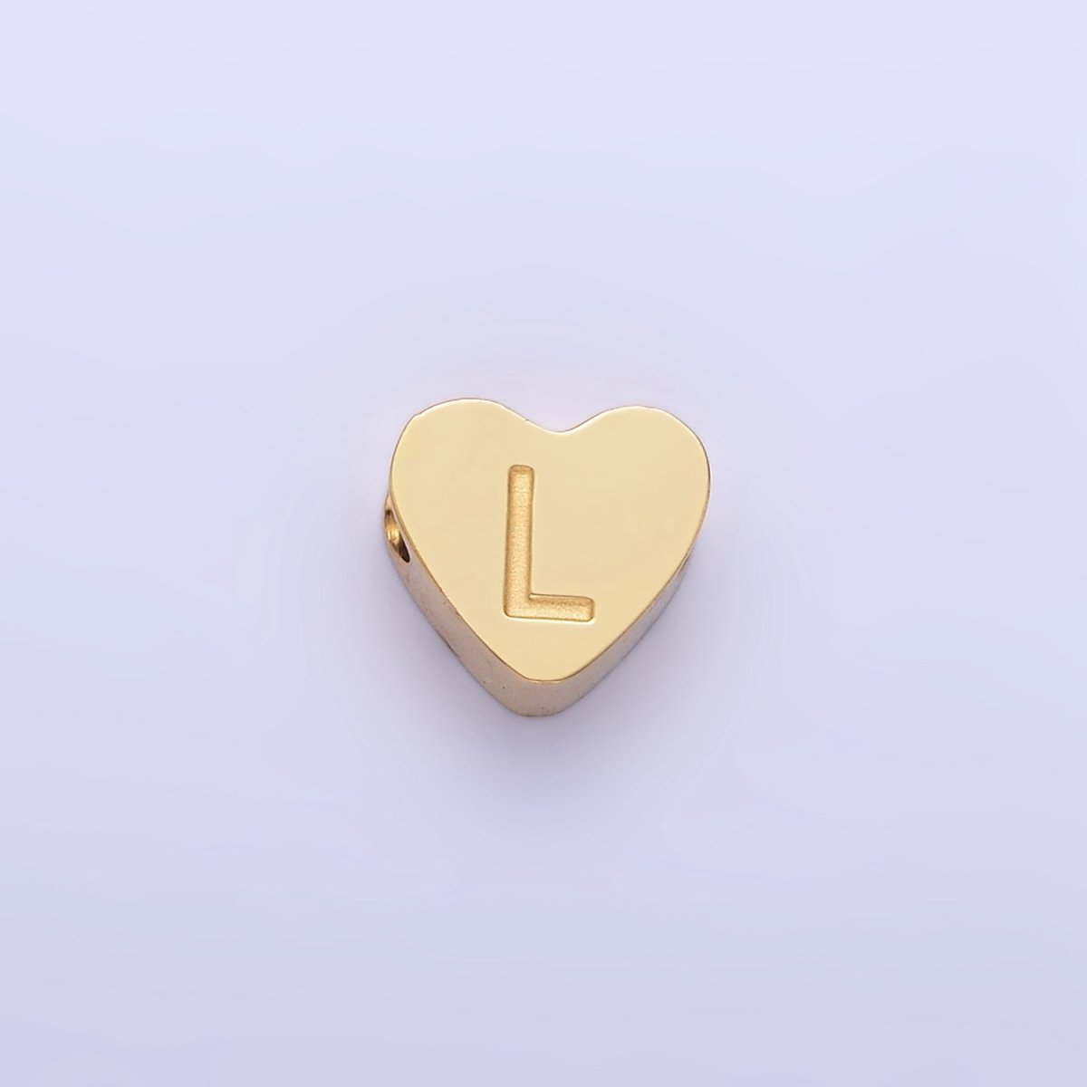 14K Gold Filled Alphabet Letter Engraved Heart Bead | A1552 - A1564 - DLUXCA