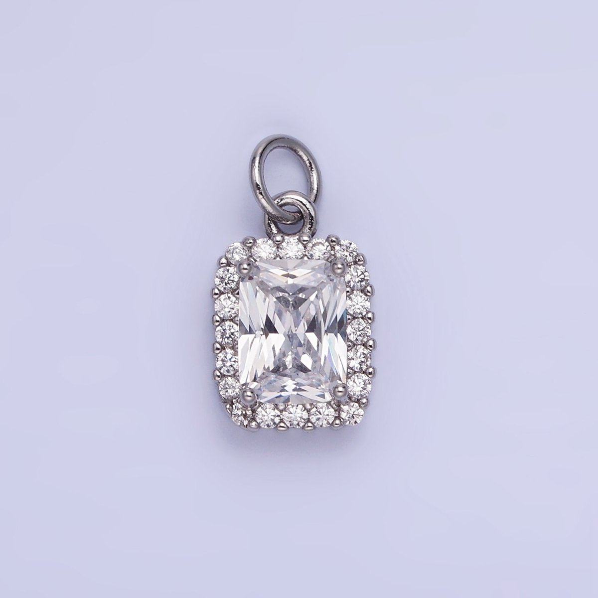 14K Gold Filled Baguette Micro Paved CZ Charm in Gold & Silver | AG768 - AG774 - DLUXCA