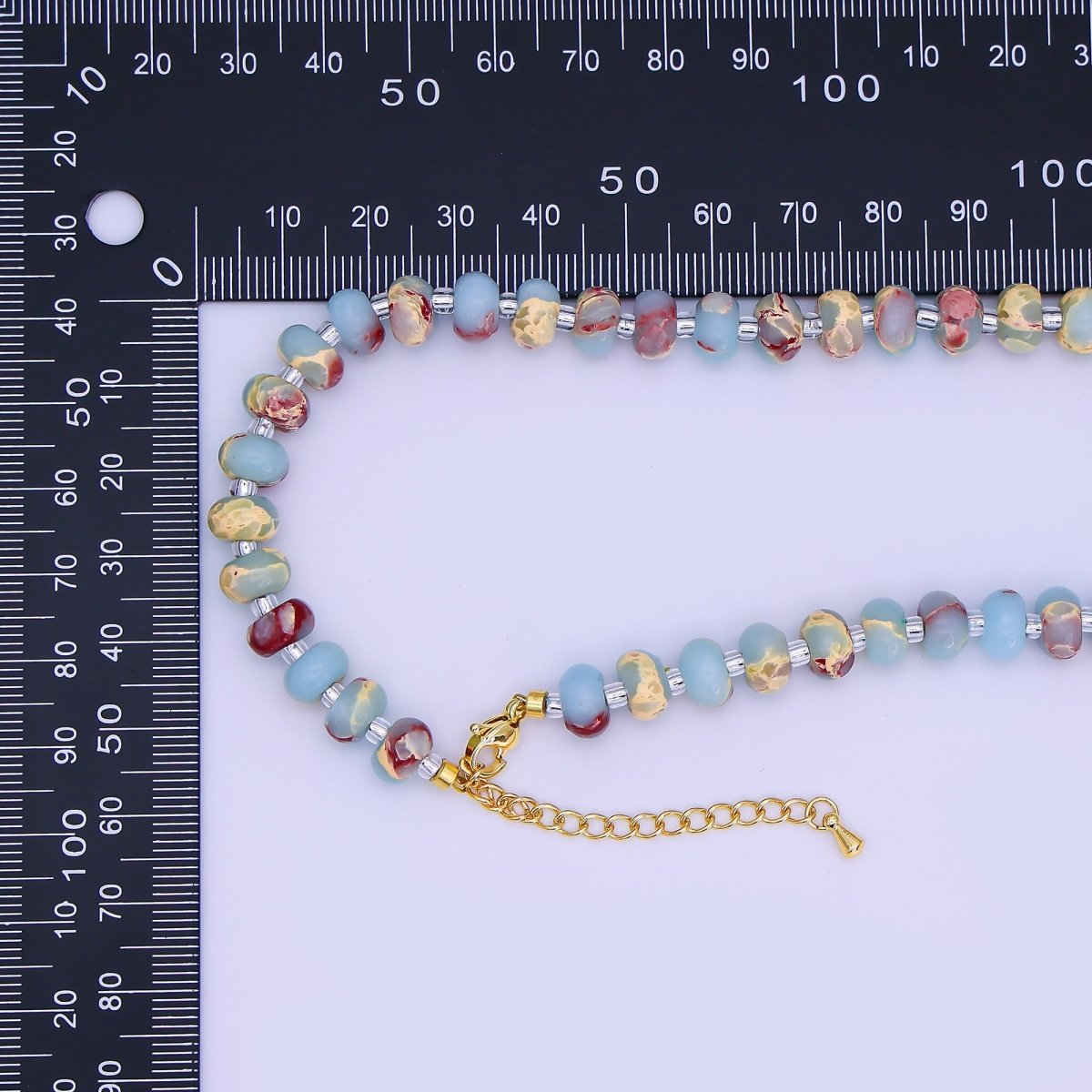 14K Gold Filled Blue Turquoise Natural Gemstone 16 Inch, 18 Inch Necklace | WA - 3143 WA - 3144 - DLUXCA