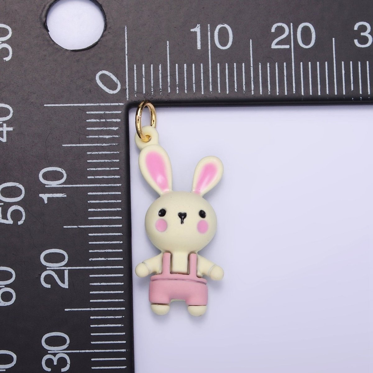 14K Gold Filled Bunny Rabbit Overalls Mini Charm | D056 - DLUXCA