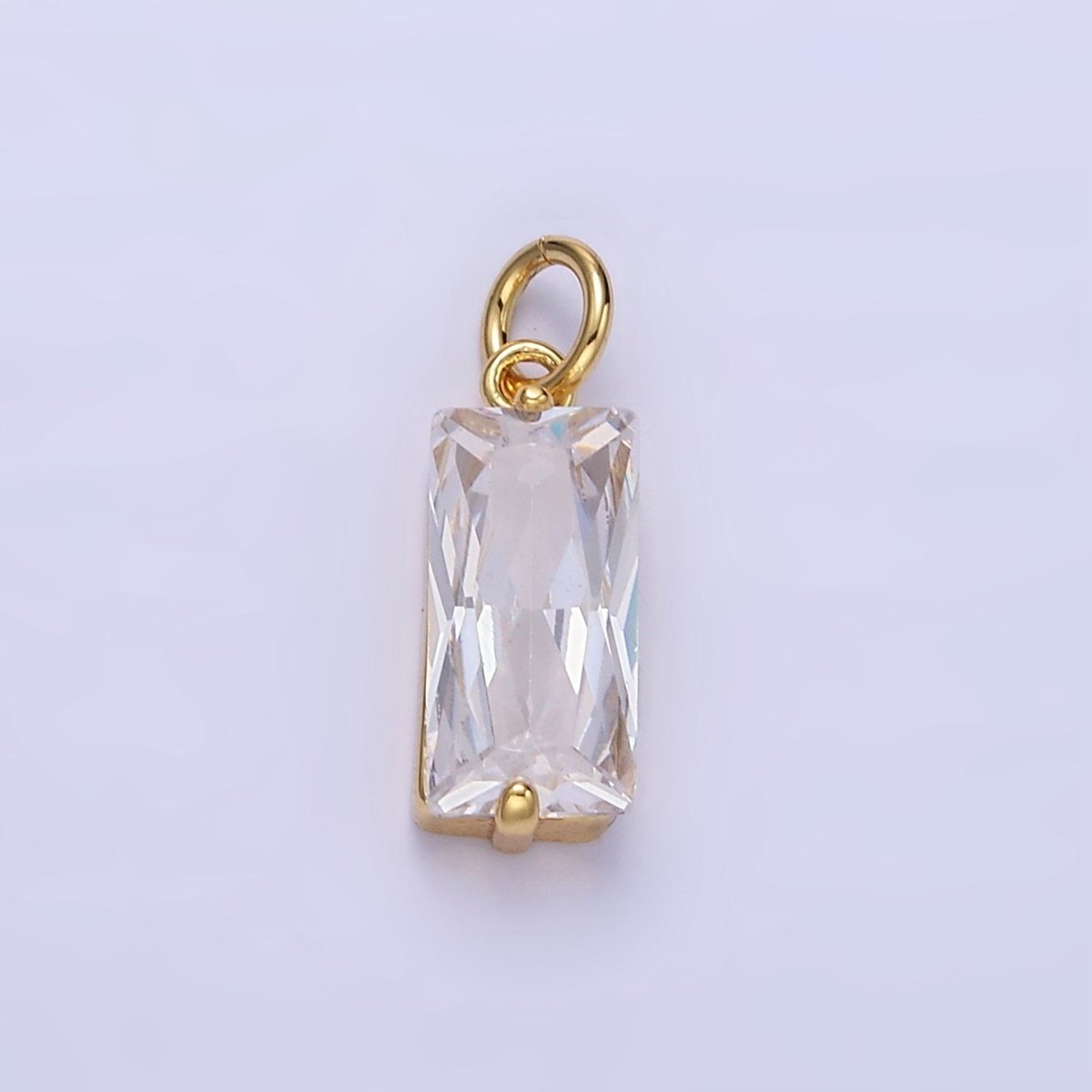 14K Gold Filled Clear Baguette Add-On Charm | C395