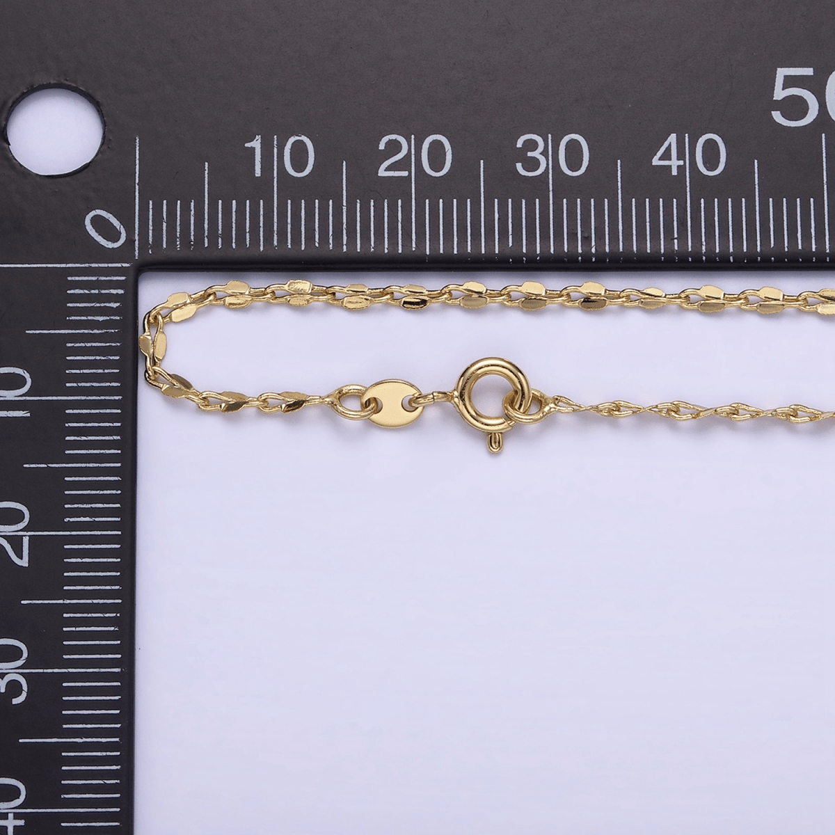 14K Gold Filled Dainty Mariner Mirror Link Chain 20 Inch Necklace | WA - A3585 - DLUXCA
