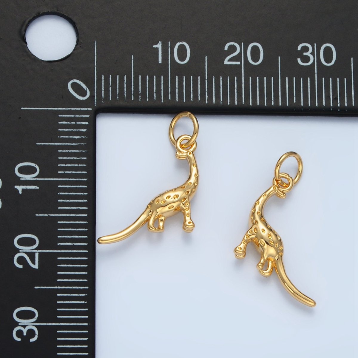 14K Gold Filled Dotted Brachiosaurus Dinosaurs Prehistoric Animal Charm | AG944 - DLUXCA