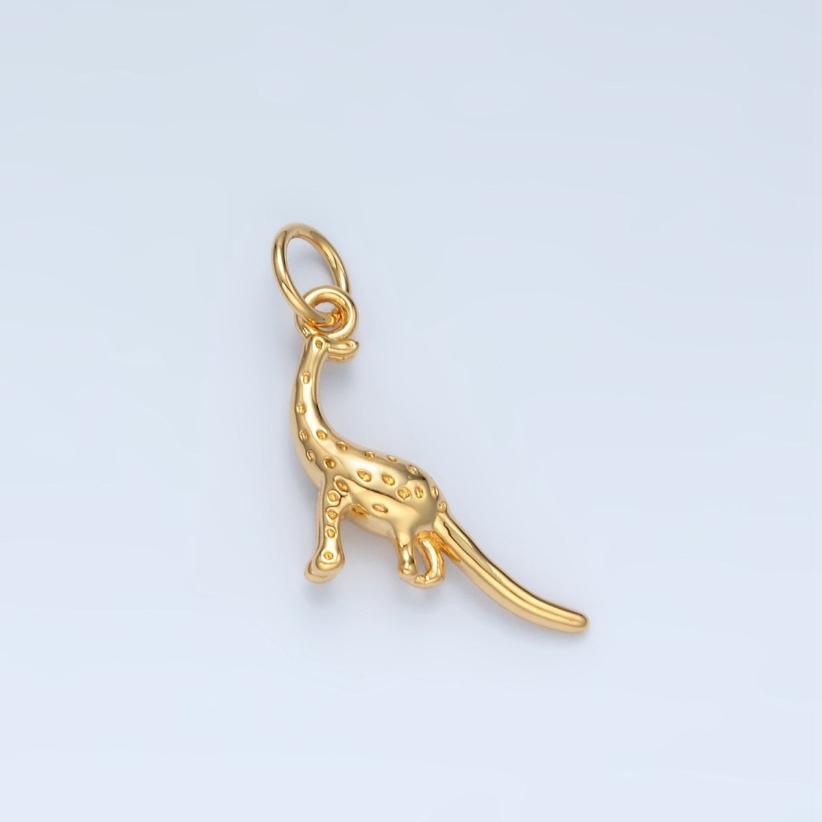 14K Gold Filled Dotted Brachiosaurus Dinosaurs Prehistoric Animal Charm | AG944 - DLUXCA