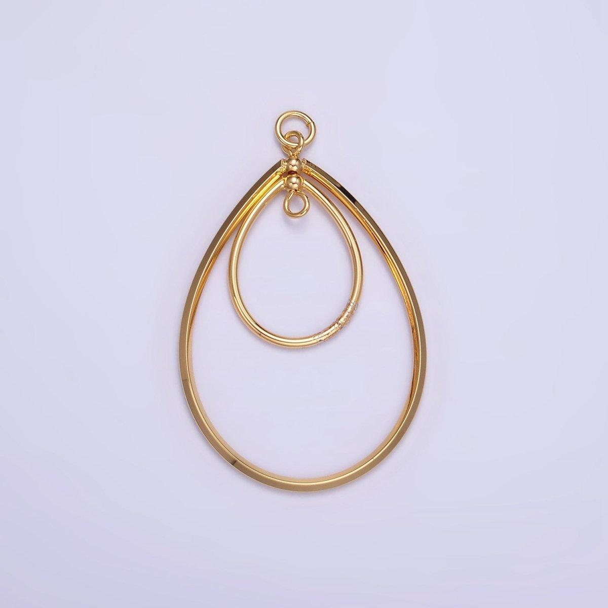 14K Gold Filled Double Band Oval Geometric Minimalist Charm | AG827 - DLUXCA