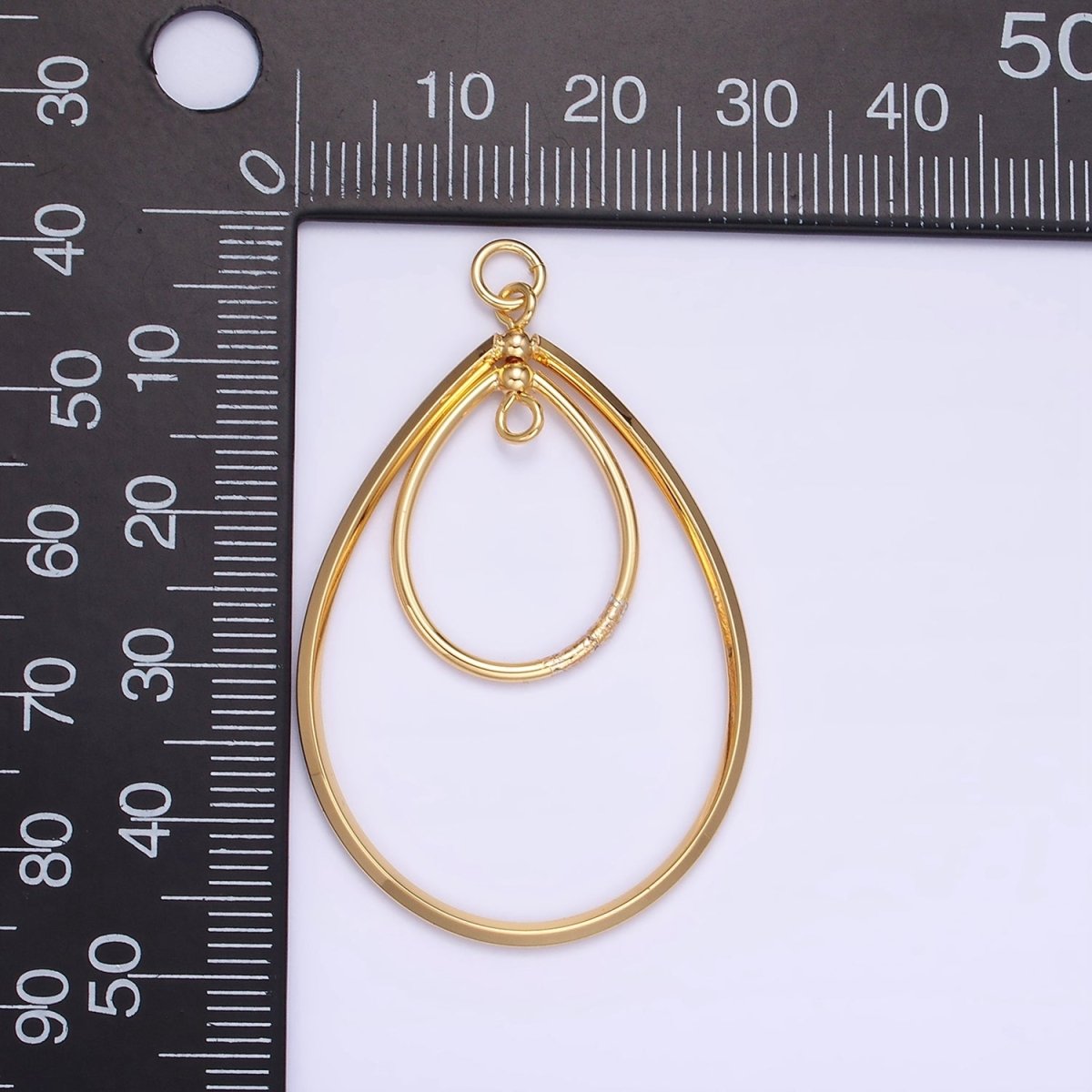 14K Gold Filled Double Band Oval Geometric Minimalist Charm | AG827 - DLUXCA