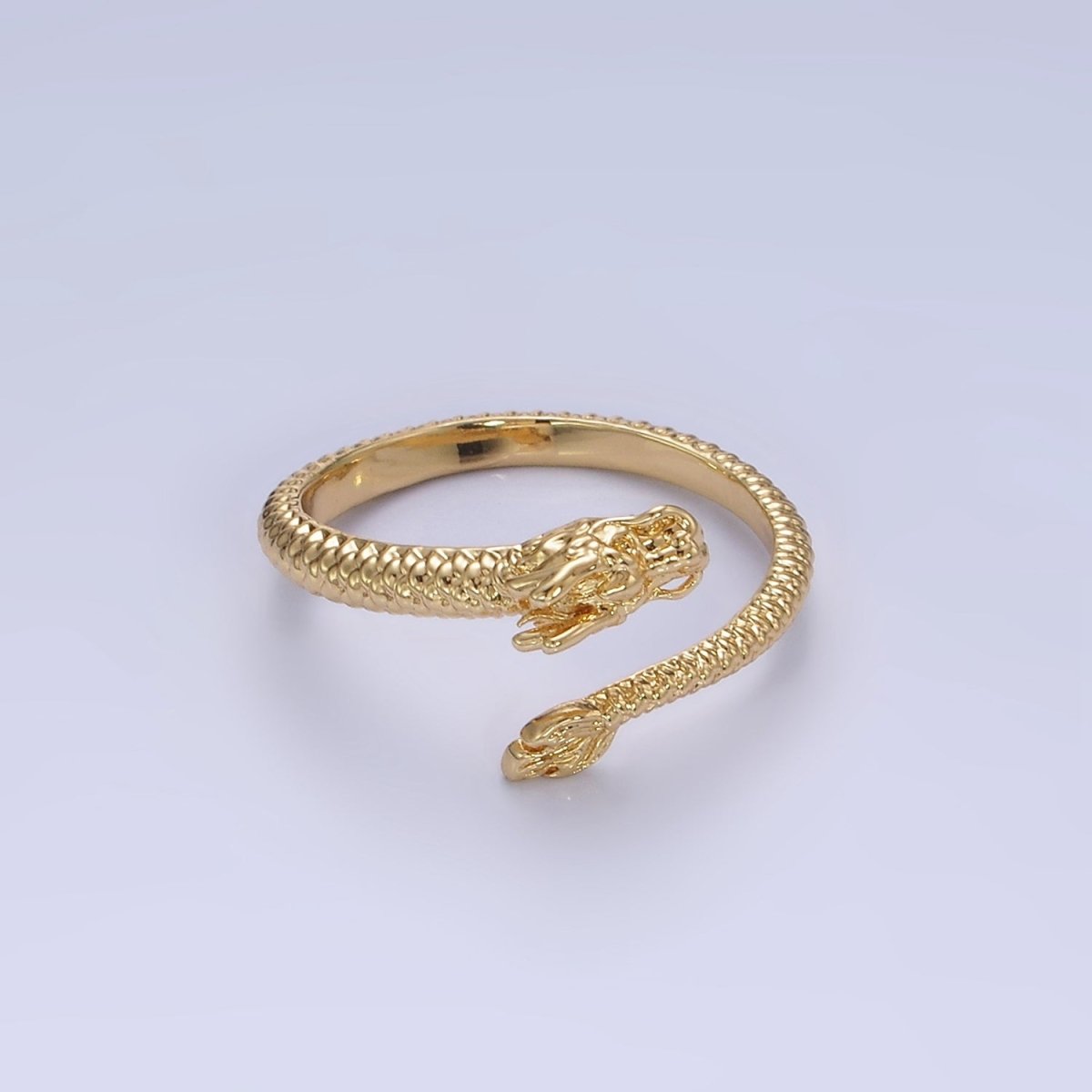 14K Gold Filled Dragon Scale-Textured Wrap Minimalist Ring | O1358 - DLUXCA