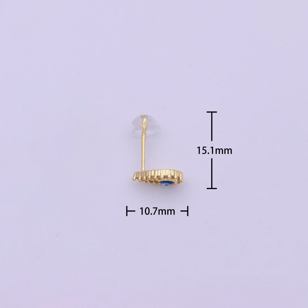 14K Gold Filled Evil Eye Micro Paved CZ Open Teardrop Stud Earrings | AB1246 - DLUXCA