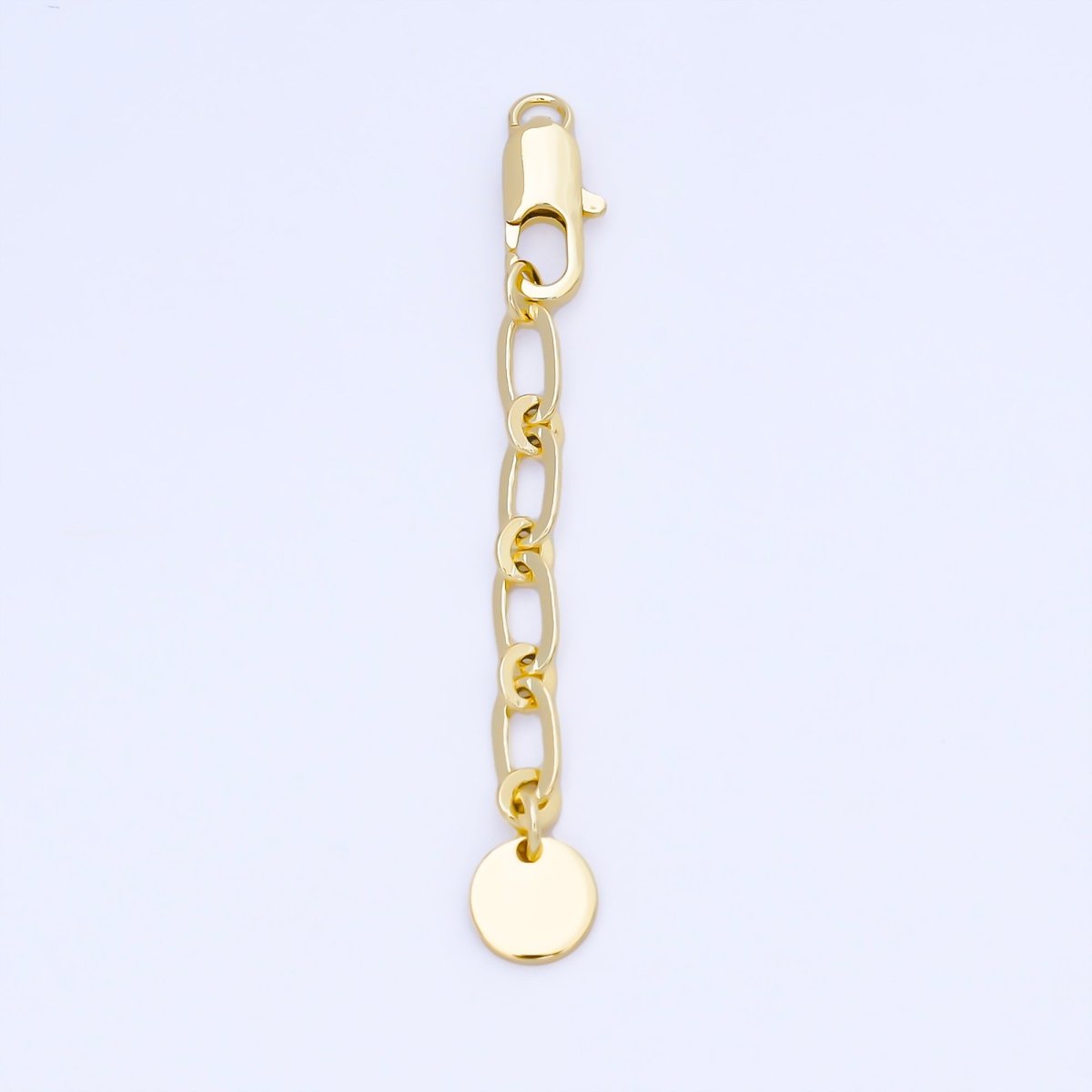 14K Gold Filled Extension Tail Paperclip Chain w. Lobster Clasp Jewelry Finding | Z1487 - DLUXCA