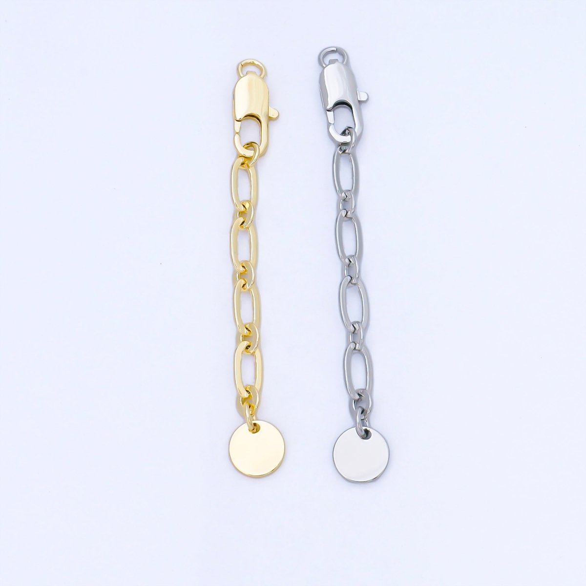 14K Gold Filled Extension Tail Paperclip Chain w. Lobster Clasp Jewelry Finding | Z1487 - DLUXCA