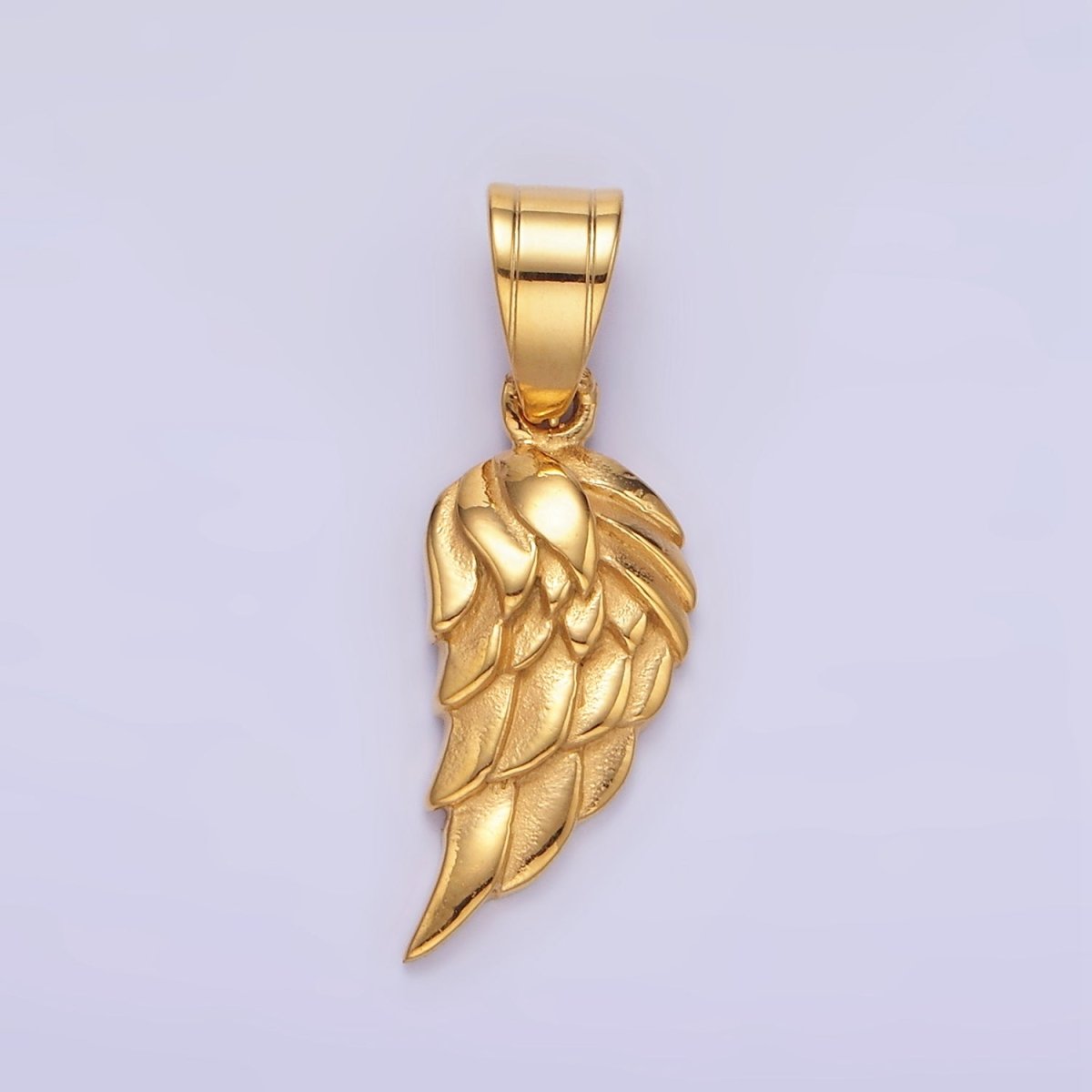 14K Gold Filled Feather Angel Wing Minimalist Pendant | P1457 - DLUXCA