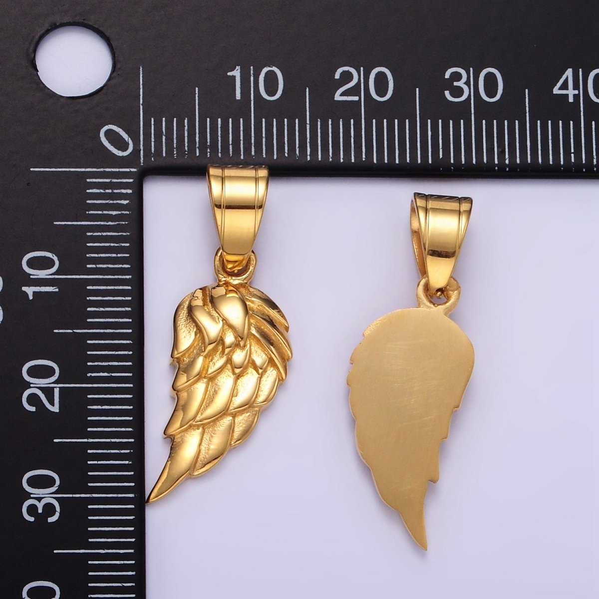 14K Gold Filled Feather Angel Wing Minimalist Pendant | P1457 - DLUXCA