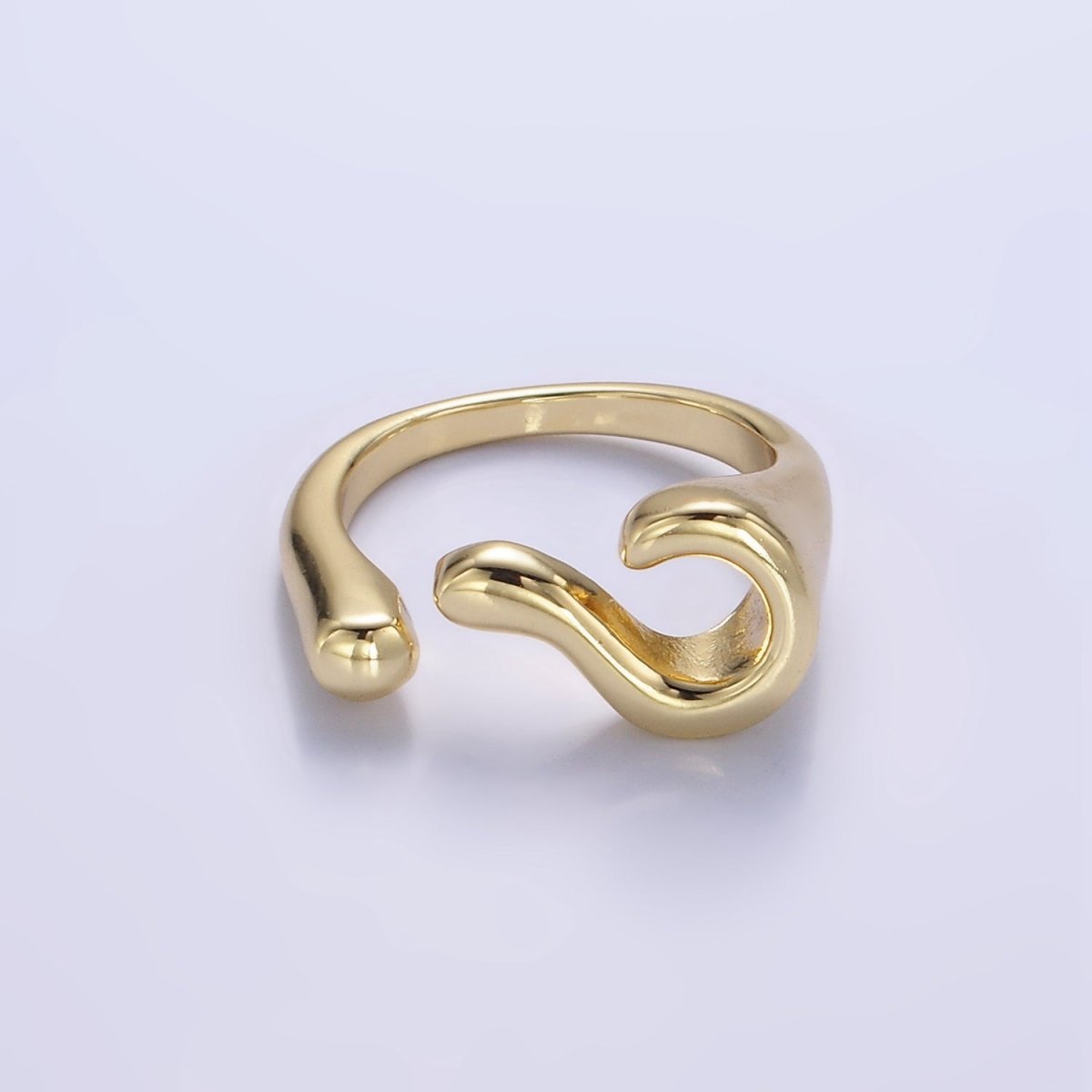 14K Gold Filled Geometric Curved Band Wrap Ring | O416 - DLUXCA