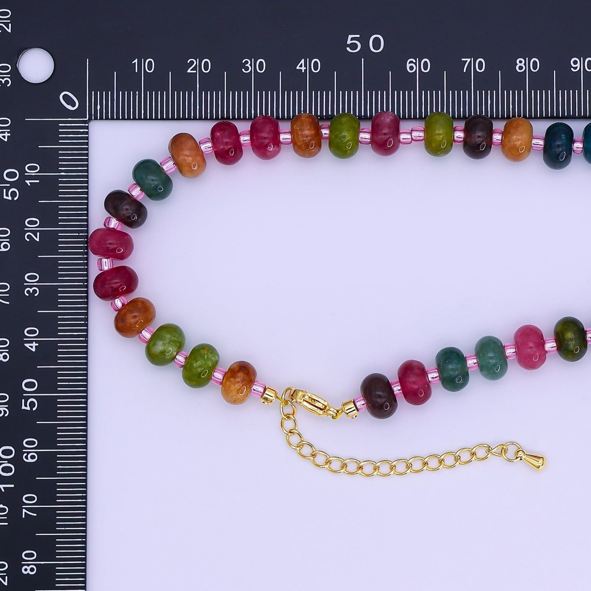 14K Gold Filled Gradient Multicolor Gemstone 16 Inch, 18 Inch Necklace | WA - 3147 WA - 3148 - DLUXCA