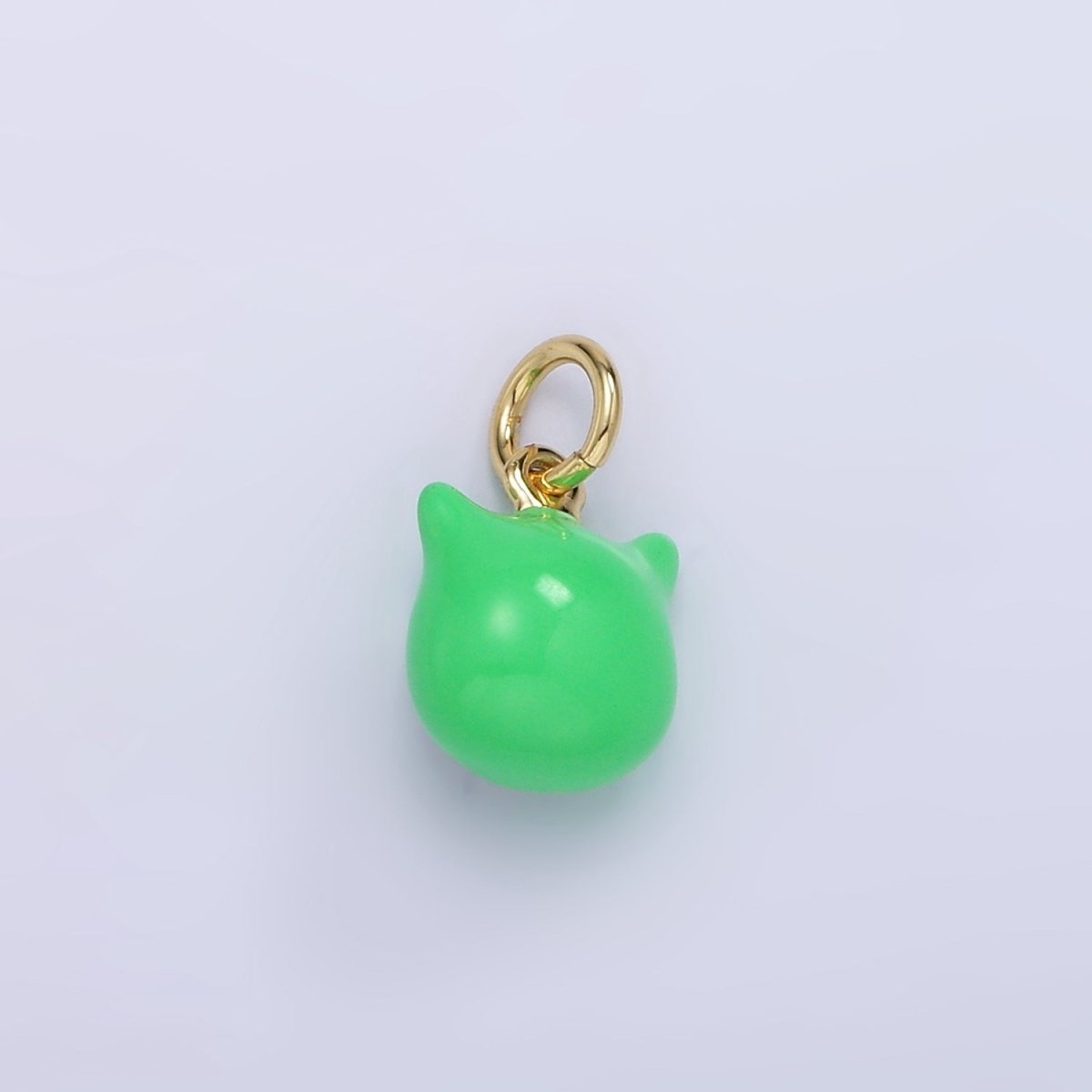 14K Gold Filled Green Alien Monster Enamel Mini Charm | AG835 - DLUXCA