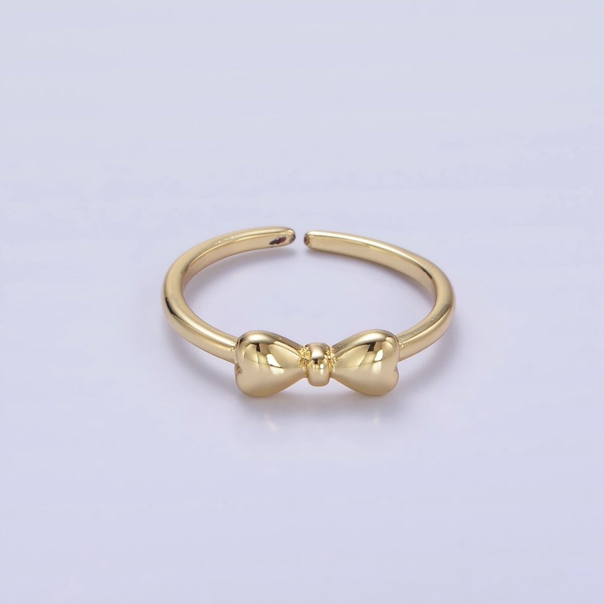 14K Gold Filled Heart Ribbon Dainty Ring in Gold & Silver | O1384 O1385 - DLUXCA