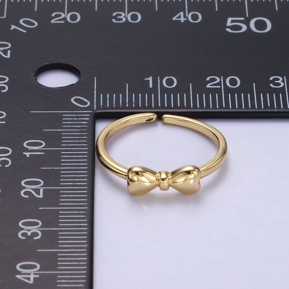 14K Gold Filled Heart Ribbon Dainty Ring in Gold & Silver | O1384 O1385 - DLUXCA