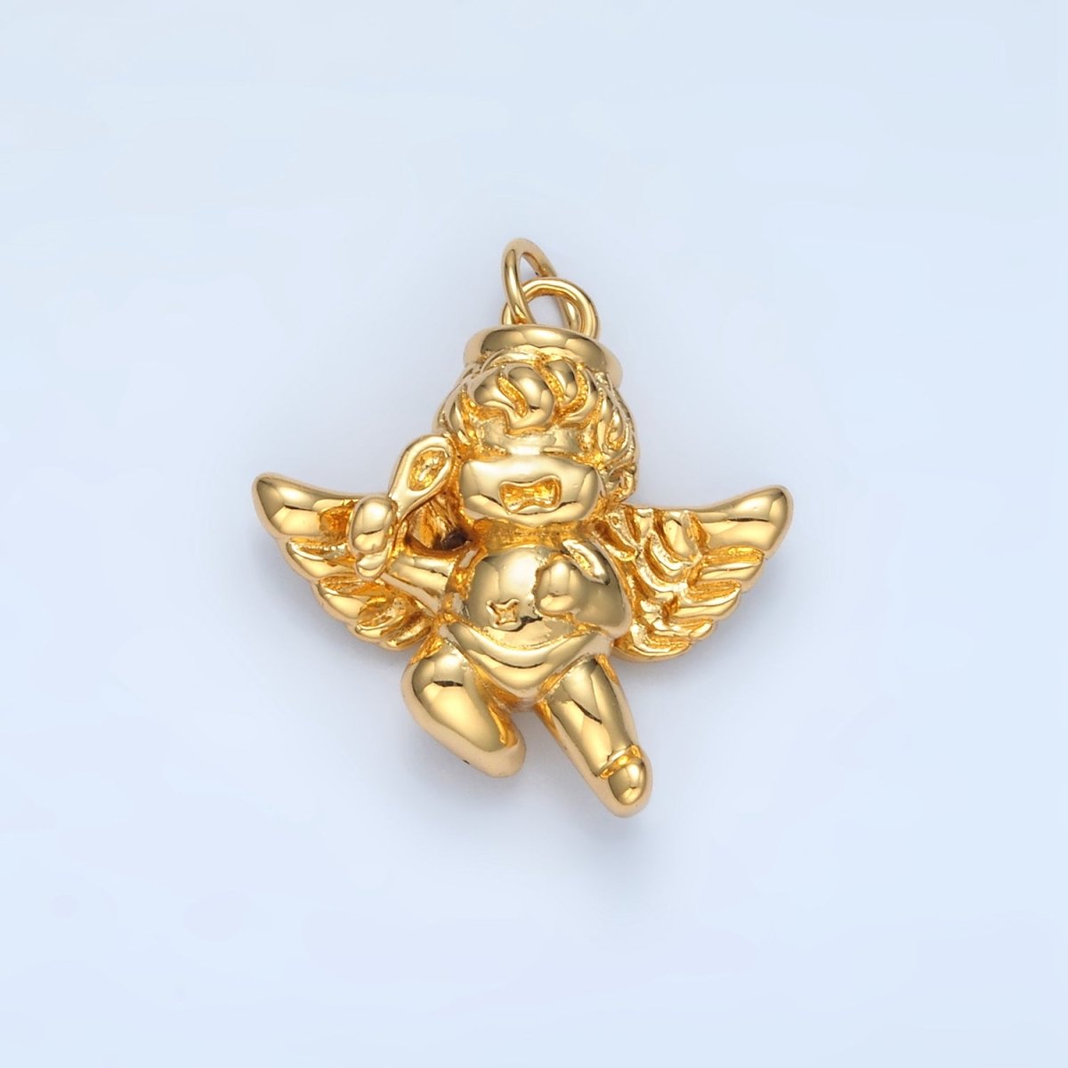 14K Gold Filled Laughing Cherub Baby Angel Charm | AG942 - DLUXCA