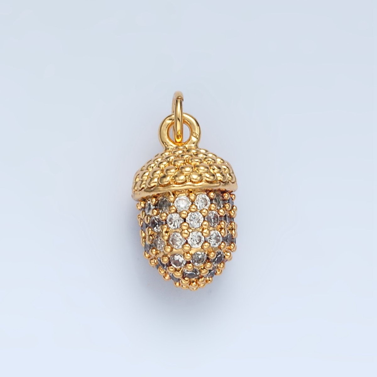 14K Gold Filled Micro Paved CZ Acorn Nut Charm | AG943 - DLUXCA