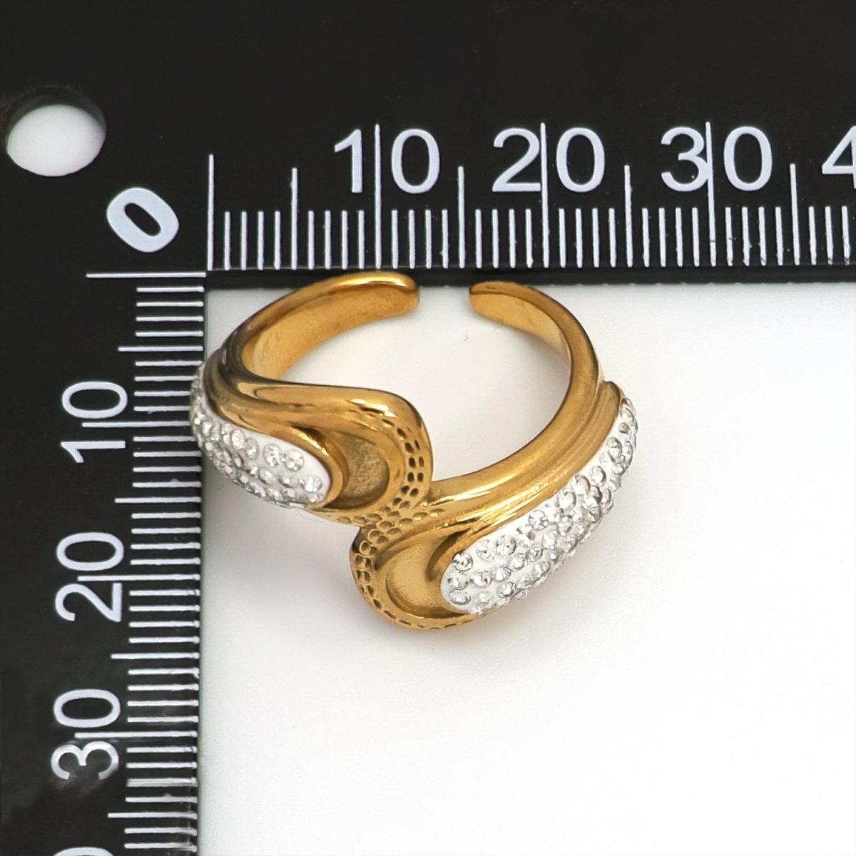 14K Gold Filled Micro Paved CZ Double Molten Wrap Ring | RINGS - 00242 - DLUXCA