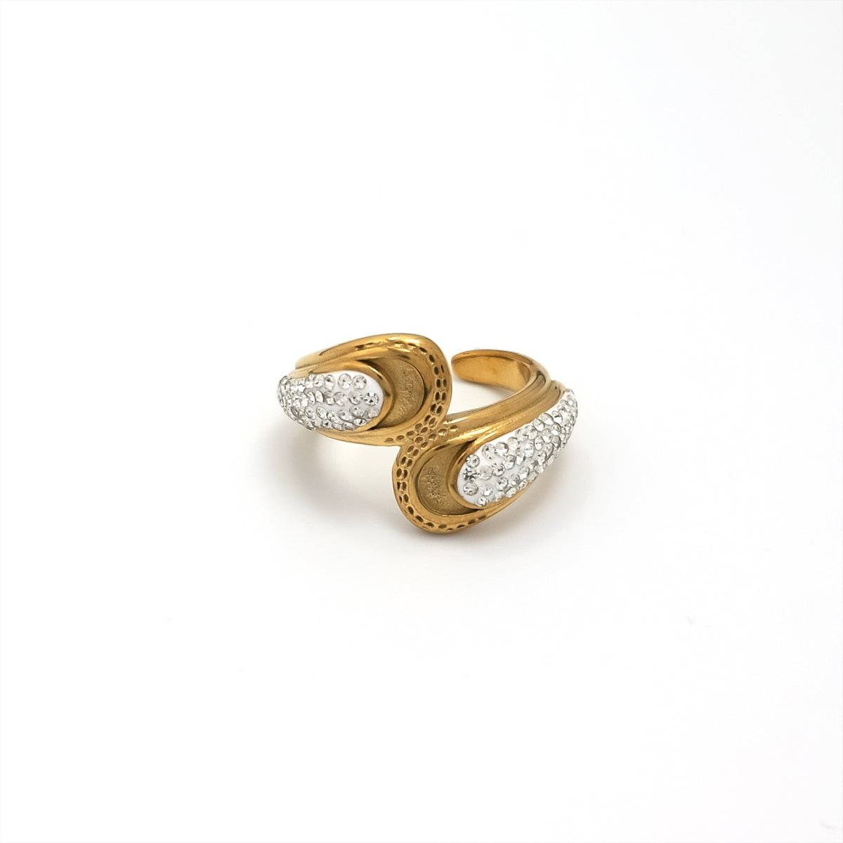 14K Gold Filled Micro Paved CZ Double Molten Wrap Ring | RINGS - 00242 - DLUXCA