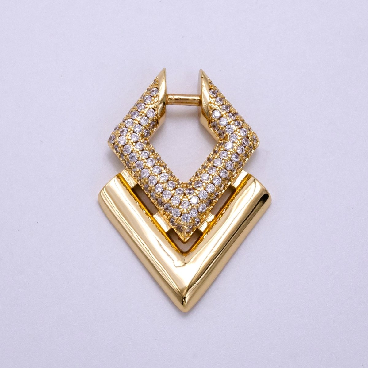 14K Gold Filled Micro Paved CZ Geometric Charm | AA1098 - DLUXCA