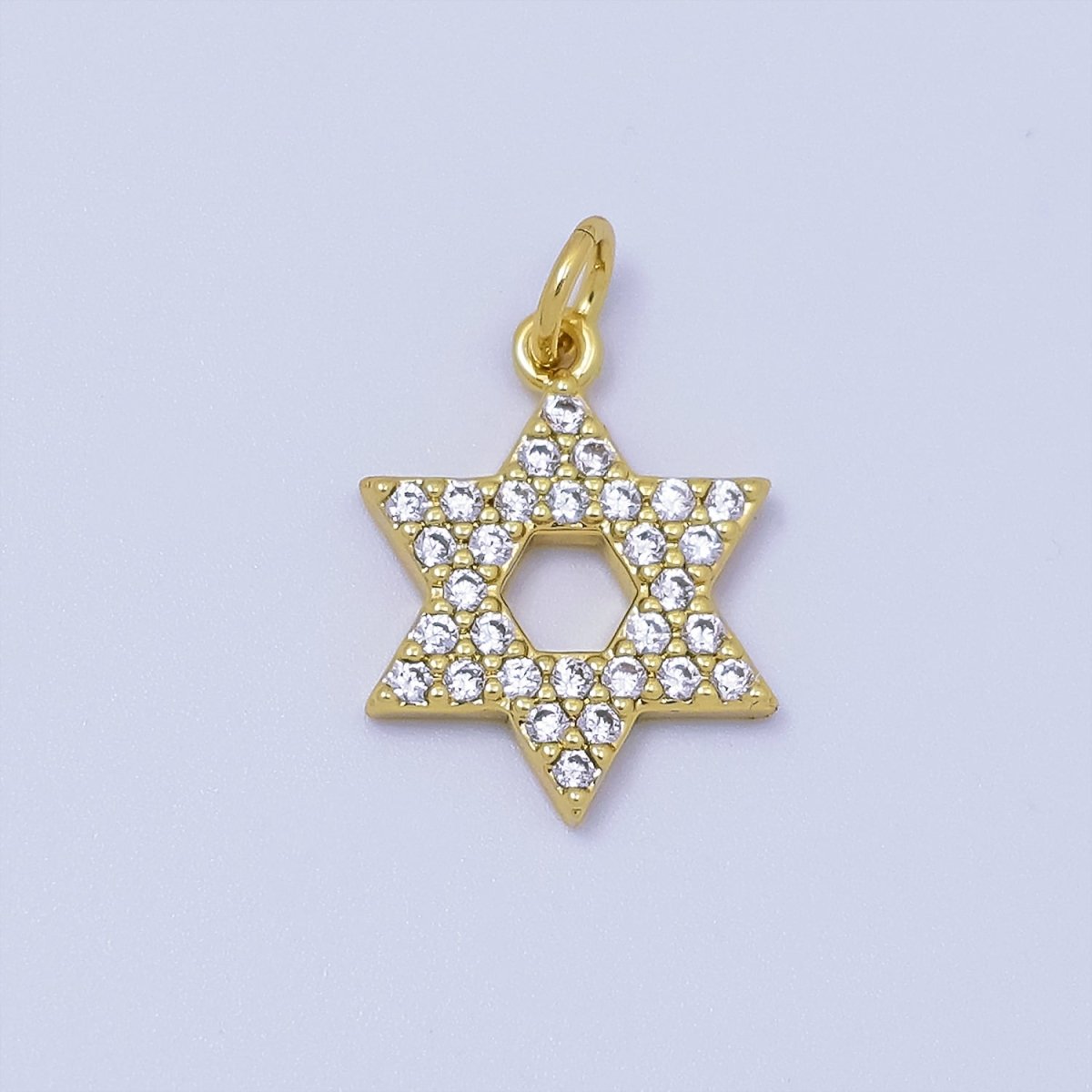 14K Gold Filled Micro Paved CZ Judaism Jewish Star of David Religious Charm | C173 - DLUXCA