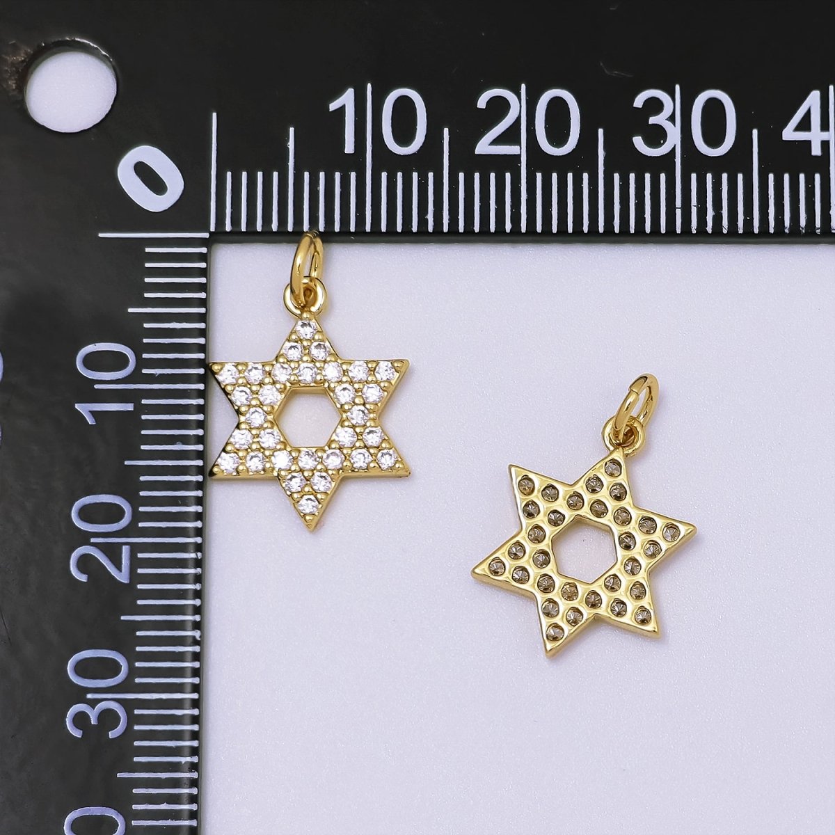 14K Gold Filled Micro Paved CZ Judaism Jewish Star of David Religious Charm | C173 - DLUXCA