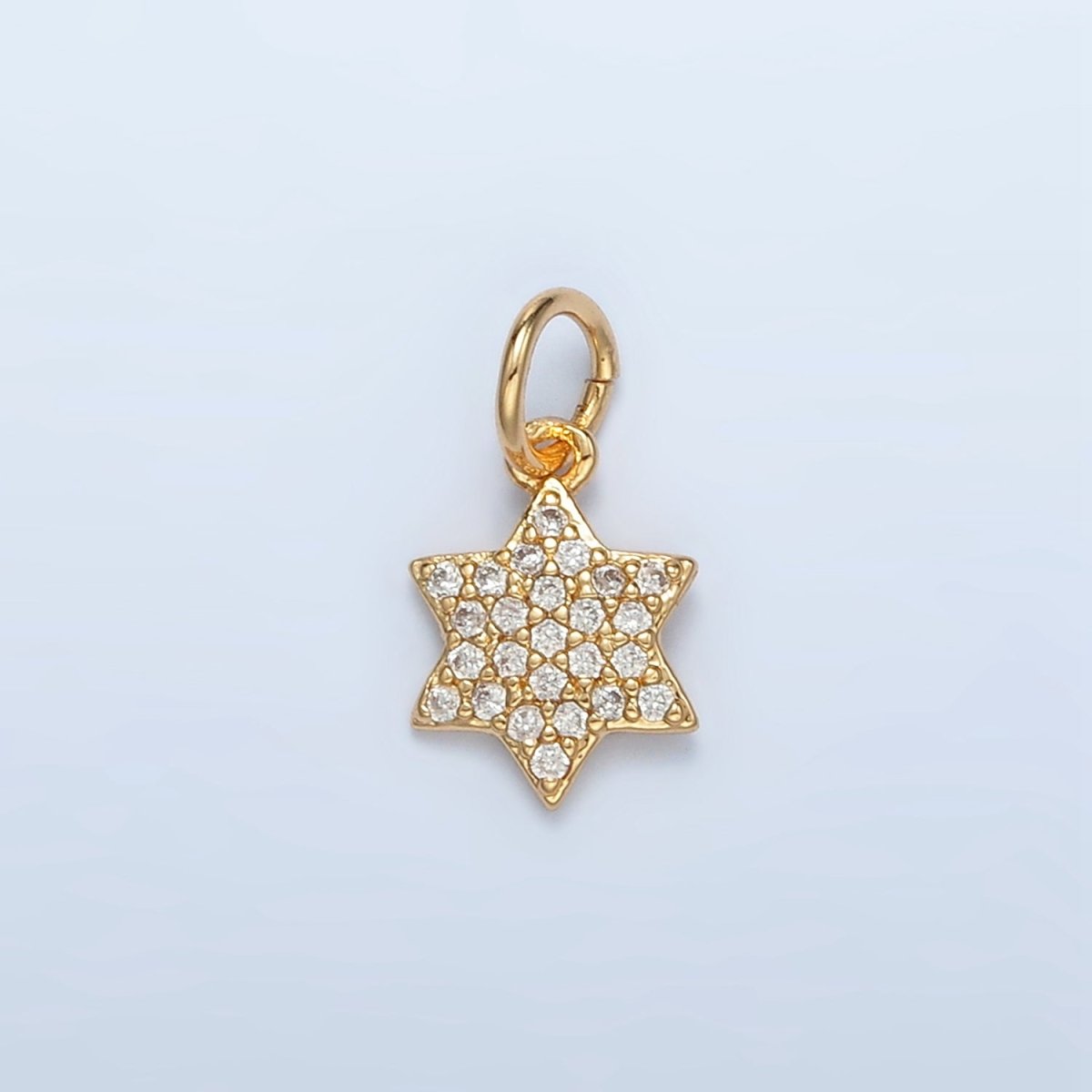 14K Gold Filled Micro Paved Star of David Religious Charm | M - 545 - DLUXCA