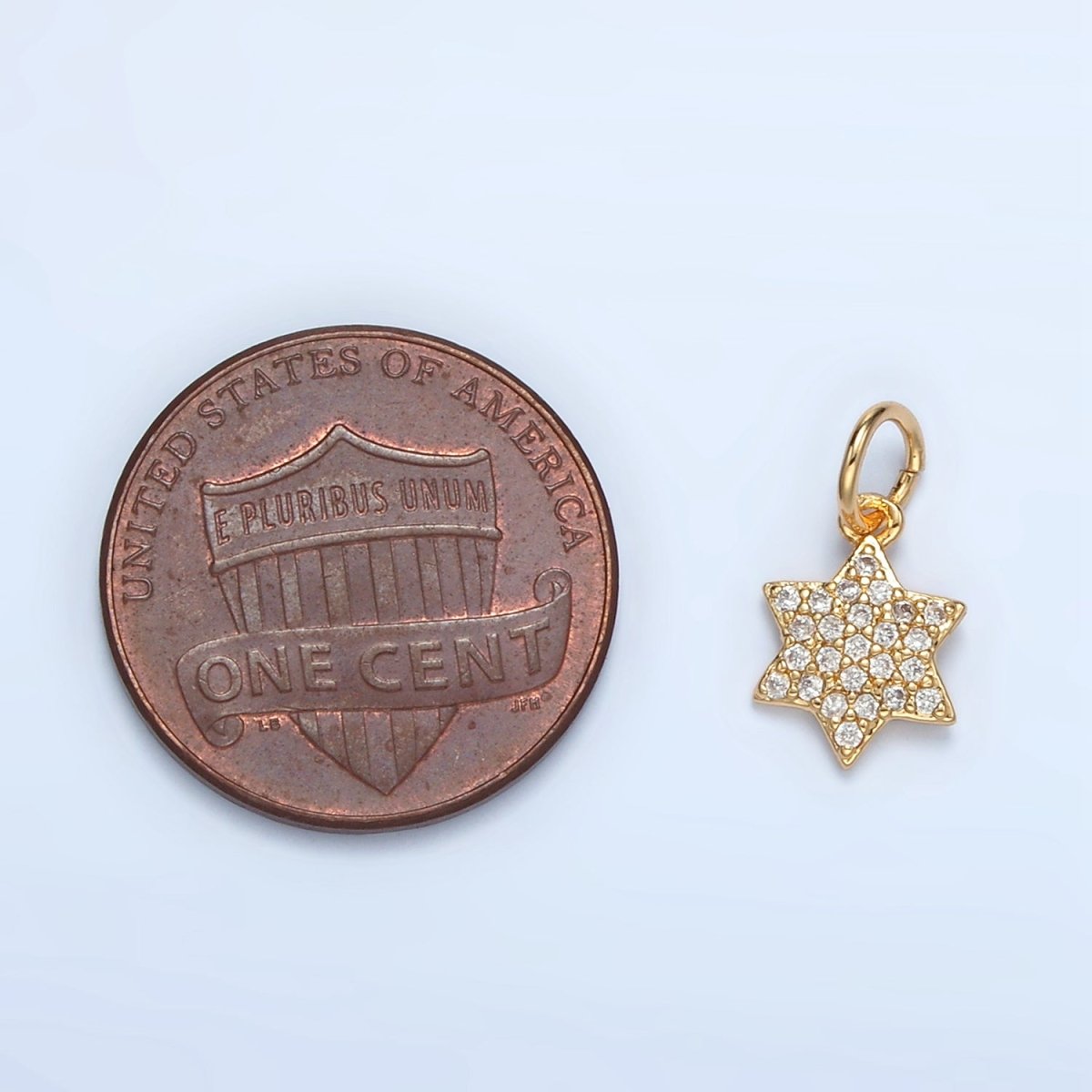 14K Gold Filled Micro Paved Star of David Religious Charm | M - 545 - DLUXCA