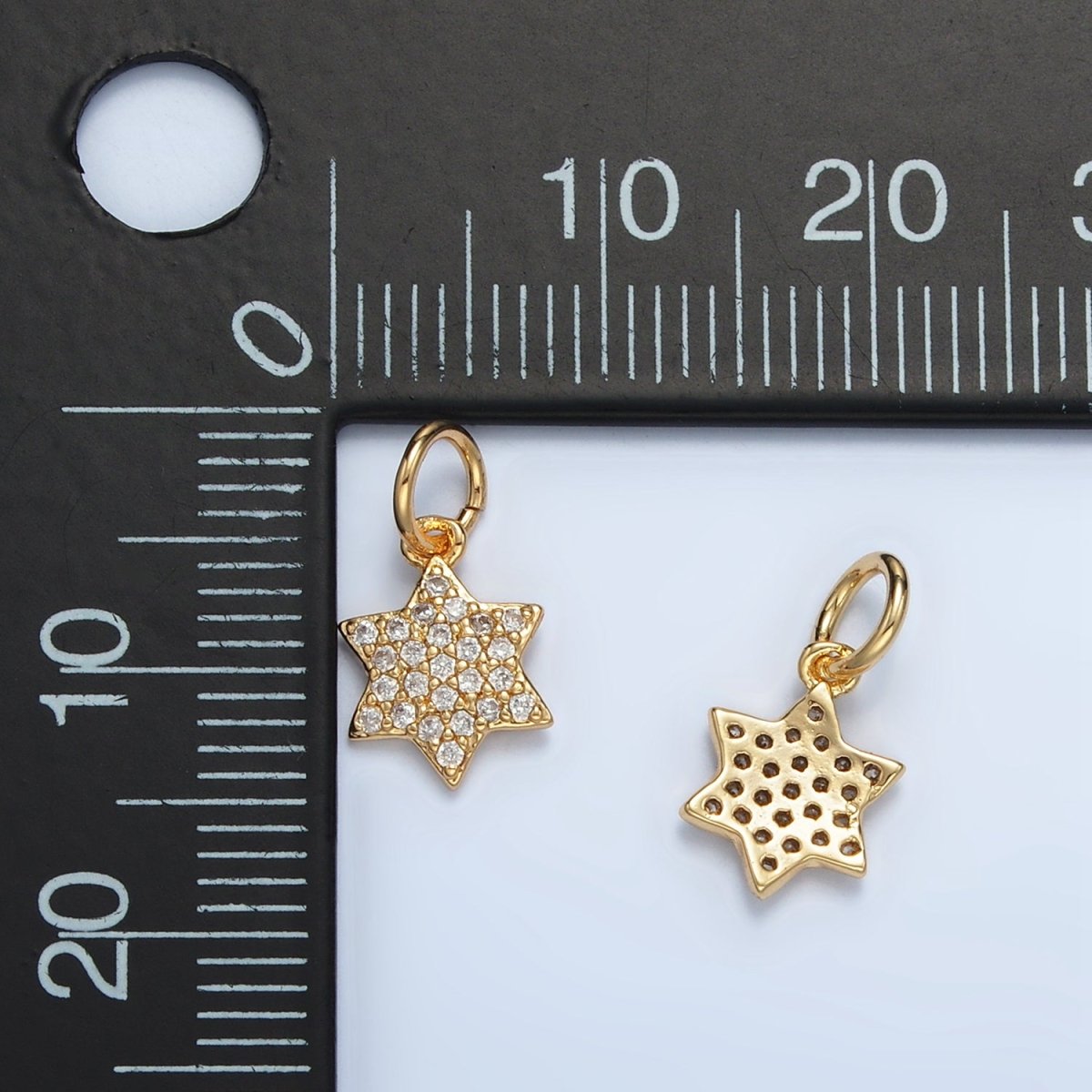 14K Gold Filled Micro Paved Star of David Religious Charm | M - 545 - DLUXCA