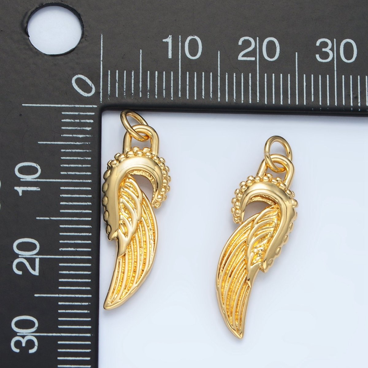 14K Gold Filled Mini Angel Feathered Wings Add - On Charm | AG880 - DLUXCA