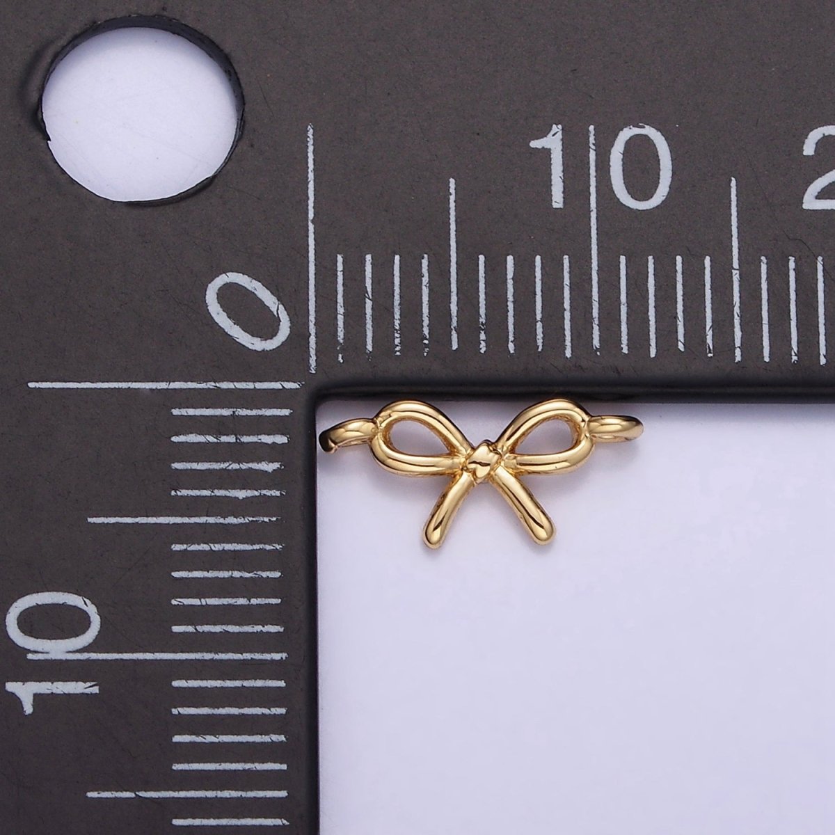 14K Gold Filled Mini Minimalist Bow Ribbon Connector | G391 - DLUXCA