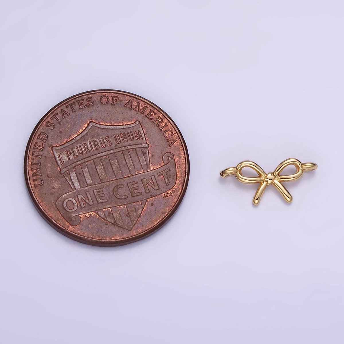 14K Gold Filled Mini Minimalist Bow Ribbon Connector | G391 - DLUXCA