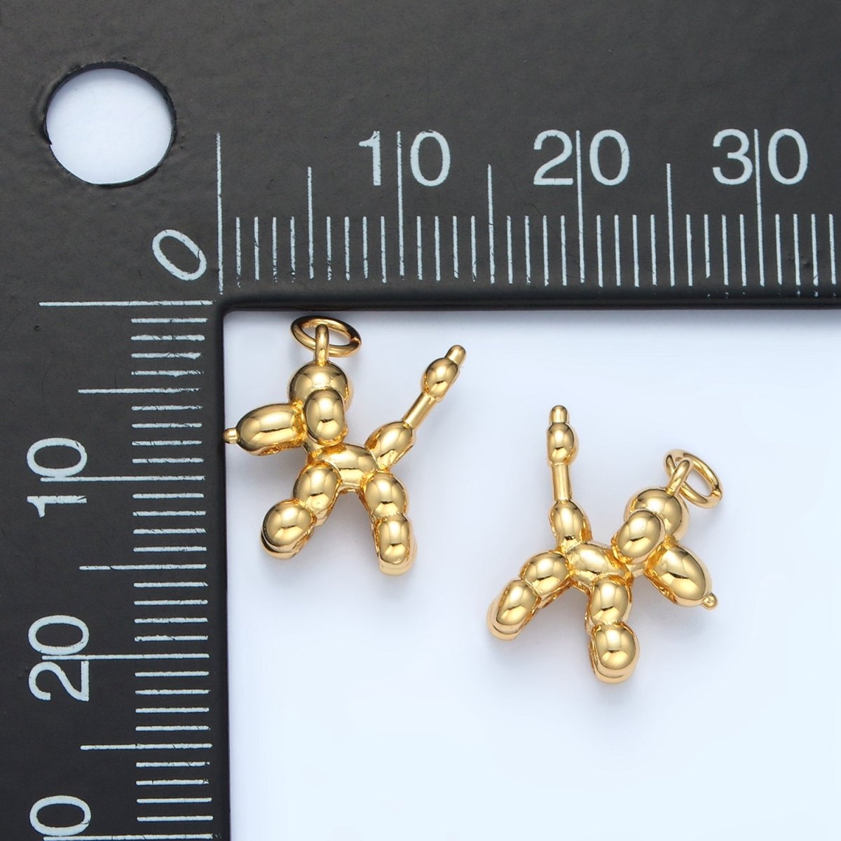 14K Gold Filled Minimalist Dotted Balloon Animal Charm | AG480 - DLUXCA